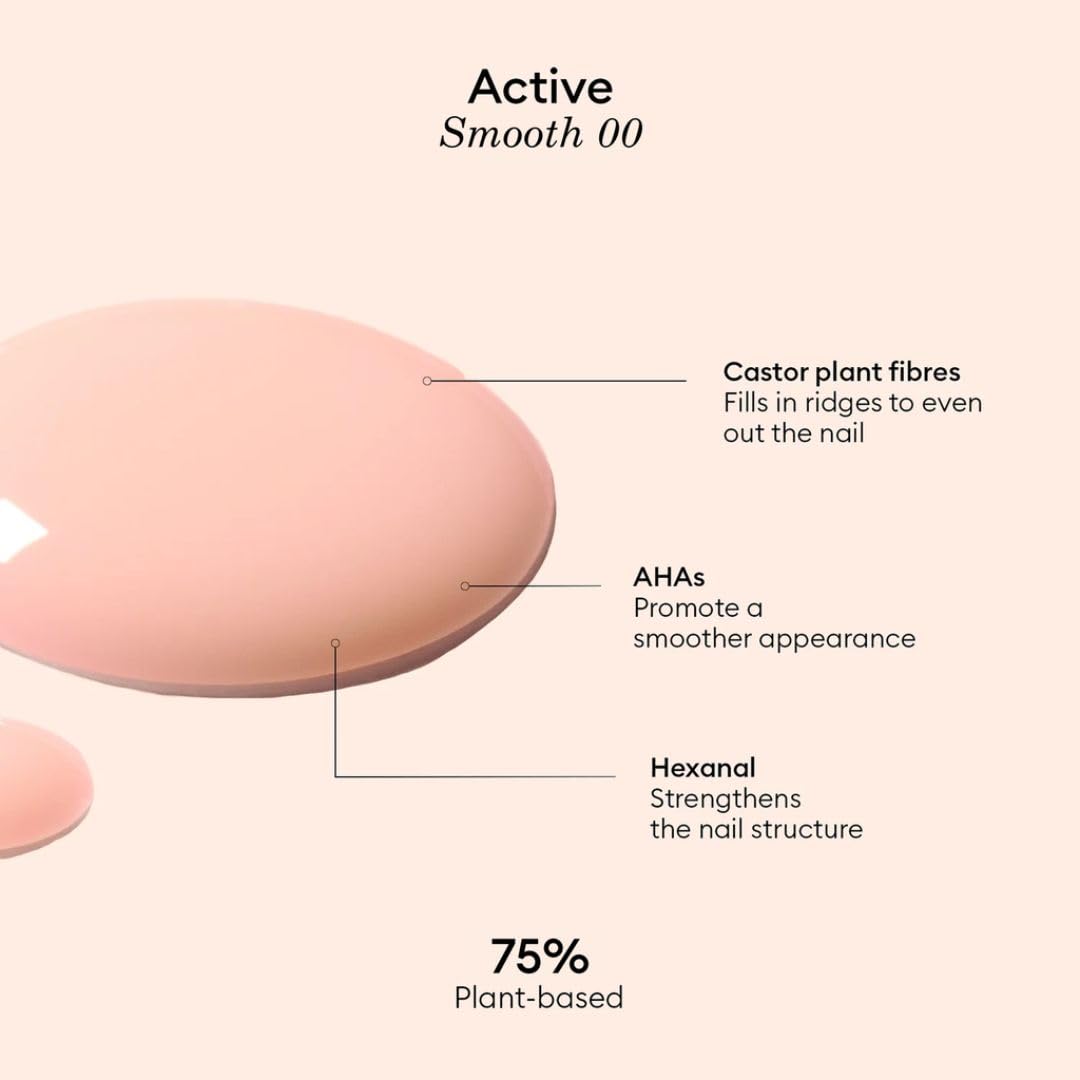 Manucurist Active Smooth 00 Nail Concealer Polish & Care - 2 in 1 Nude Nail Polish : Nail Strengthener and Growth - No Lamp - Ridge Filler for Nails - Natural Rosé Nail Polish : Beauty & Personal Care