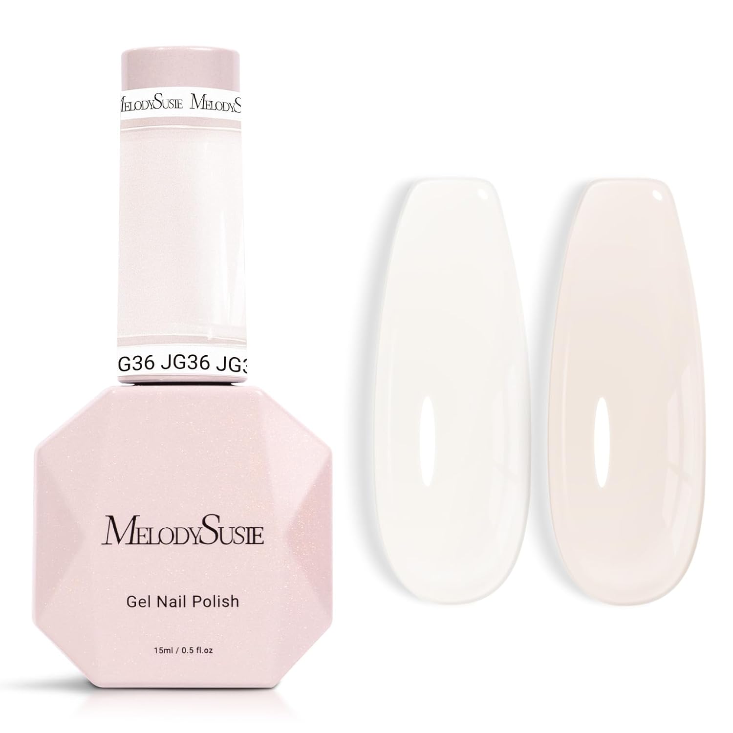 MelodySusie Jeweliver Nude Gel Nail Polish. 0.5Fl.oz Milky Gel Polish Pastel Color Soak Off UV LED Light Cure Gift for Women Manicure Nail Art DIY at Home JM08 : Beauty & Personal Care