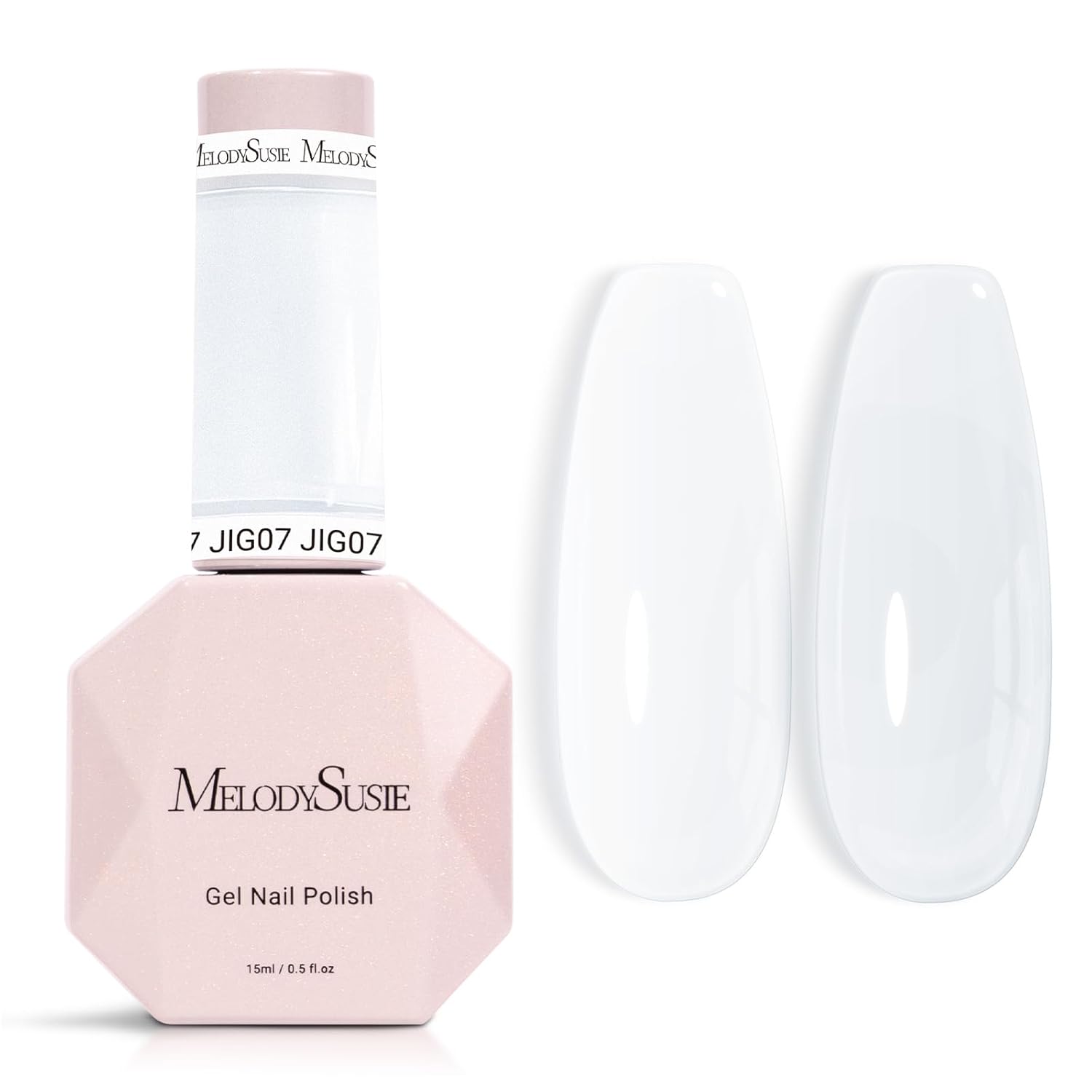 MelodySusie Jeweliver Nude Gel Nail Polish. 0.5Fl.oz Milky Gel Polish Pastel Color Soak Off UV LED Light Cure Gift for Women Manicure Nail Art DIY at Home JM08 : Beauty & Personal Care