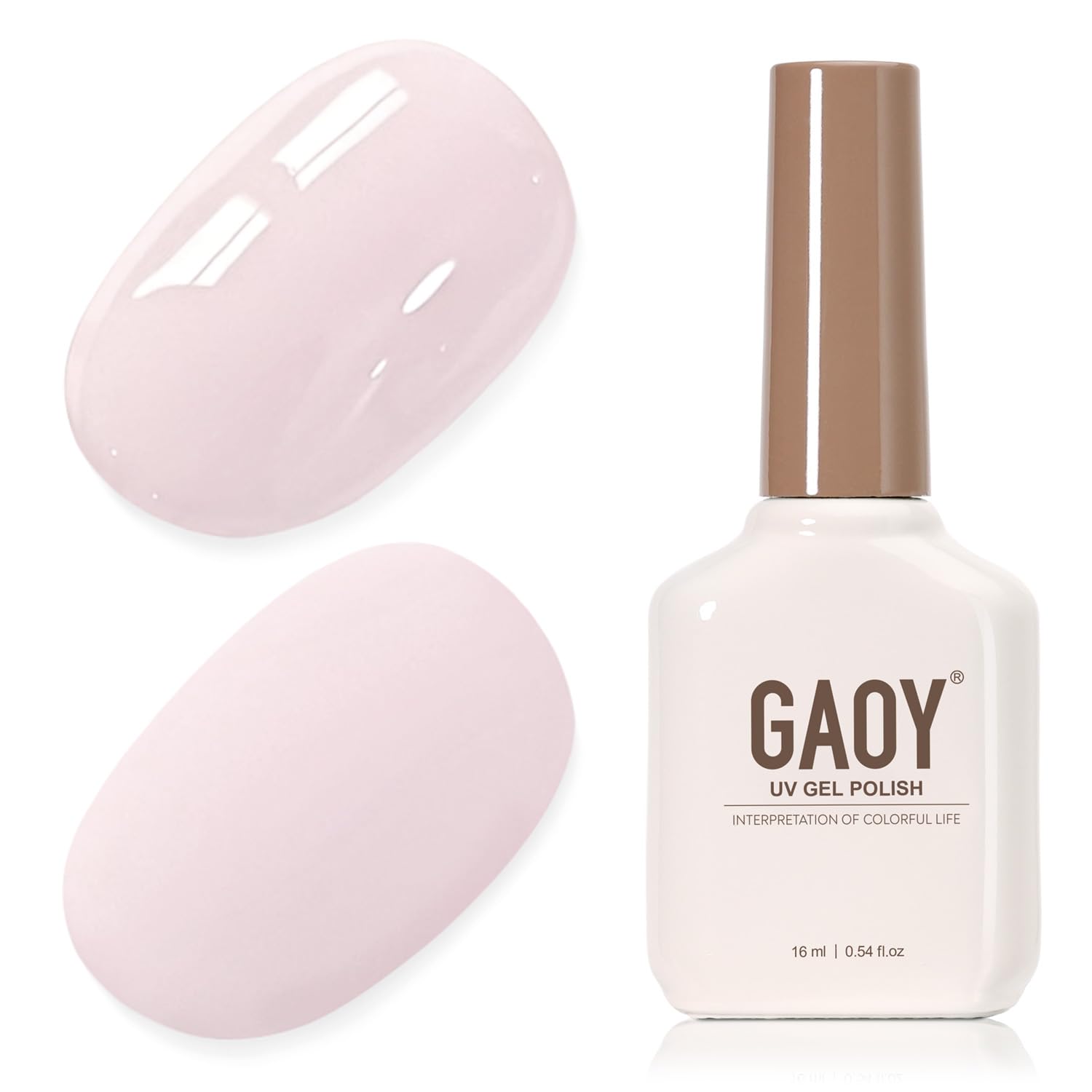 GAOY Sheer Light Pink Gel Nail Polish. 16ml Jelly Milky White Peach Translucent Color 1352 UV Light Cure Gel Polish for Nail Art DIY Manicure and Pedicure at Home : Beauty & Personal Care