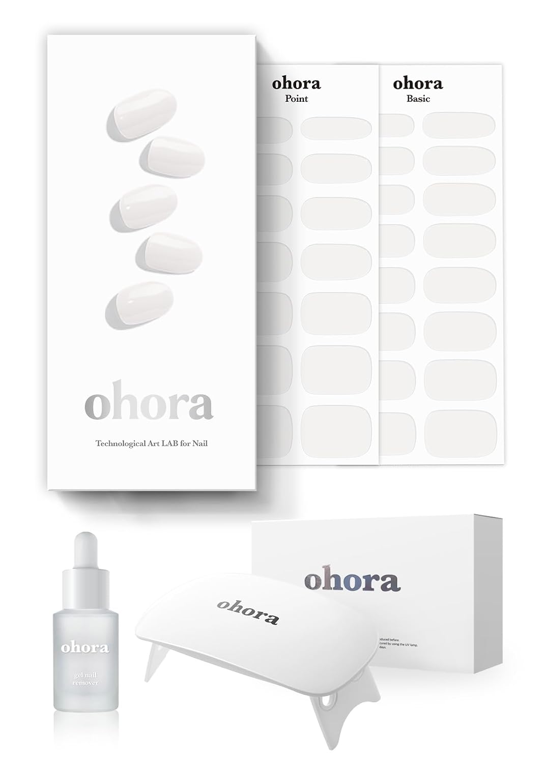 ohora Semi Cured Gel Nail Strips (N Cream Light) - Nude. Solid. Works with Any UV/LED Lamps. Salon-Quality. Long Lasting. Easy to Apply & Remove - Includes 2 Prep Pads. Nail File & Wooden Stick : Beauty & Personal Care