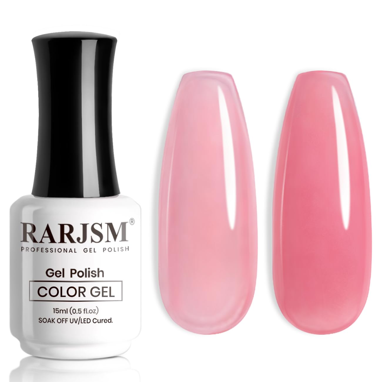 RARJSM Nude Gel Polish Sheer Rose Pink Gel Nail Polish Clear Pink French Manicure Nude Pink Jelly Nail GelPolish Varnish Curing Requires 1pcs 15ml LED UV Gel Soak Off for Home Salon Nail Art DIY : Beauty & Personal Care