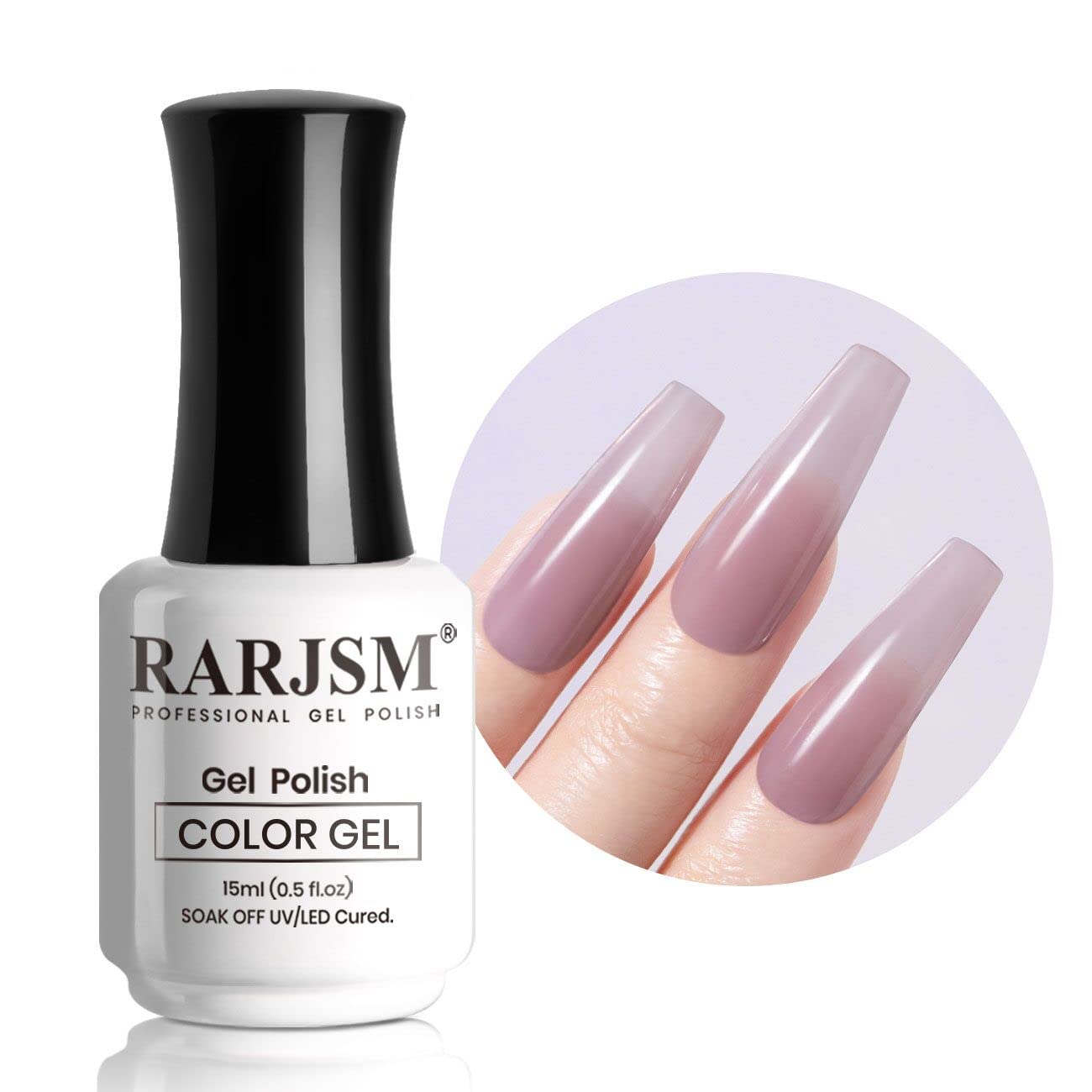 RARJSM Nude Gel Polish Sheer Rose Pink Gel Nail Polish Clear Pink French Manicure Nude Pink Jelly Nail GelPolish Varnish Curing Requires 1pcs 15ml LED UV Gel Soak Off for Home Salon Nail Art DIY : Beauty & Personal Care