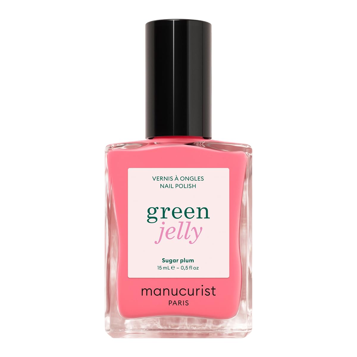 Manucurist - Pink Sorbet Green™ Jelly Nail Polish - Pink Sheer Nail Polish. Glossy Effect - 82.5% Natural Origin Ingredients - Vegan & Made in France - 0.5 fl oz : Beauty & Personal Care