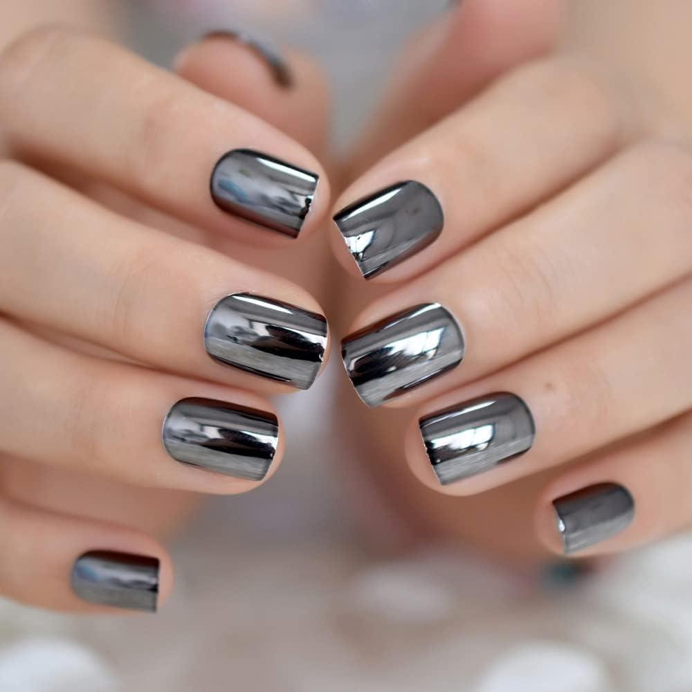 ELEVENAIL Press on Nails Glossy Dark Rose Pink False Nails Medium Length Squoval Nail Art Tips Salon Women Girls DIY Manicure Daily Reusable Daily Office Home Party Acrylic Stick On Fake Nails : Beauty & Personal Care