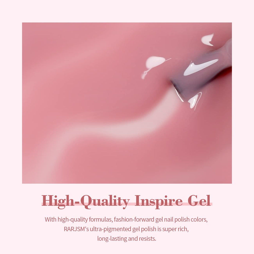 RARJSM Nude Gel Polish Sheer Rose Pink Gel Nail Polish Clear Pink French Manicure Nude Pink Jelly Nail GelPolish Varnish Curing Requires 1pcs 15ml LED UV Gel Soak Off for Home Salon Nail Art DIY : Beauty & Personal Care