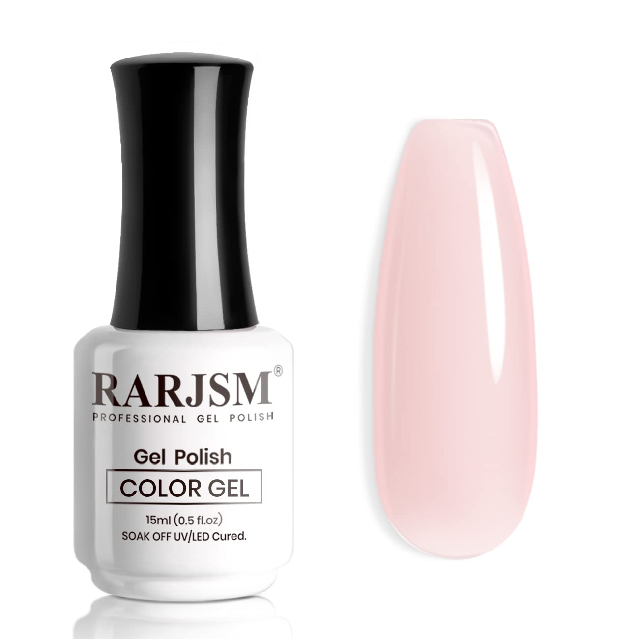 RARJSM Nude Gel Polish Sheer Rose Pink Gel Nail Polish Clear Pink French Manicure Nude Pink Jelly Nail GelPolish Varnish Curing Requires 1pcs 15ml LED UV Gel Soak Off for Home Salon Nail Art DIY : Beauty & Personal Care
