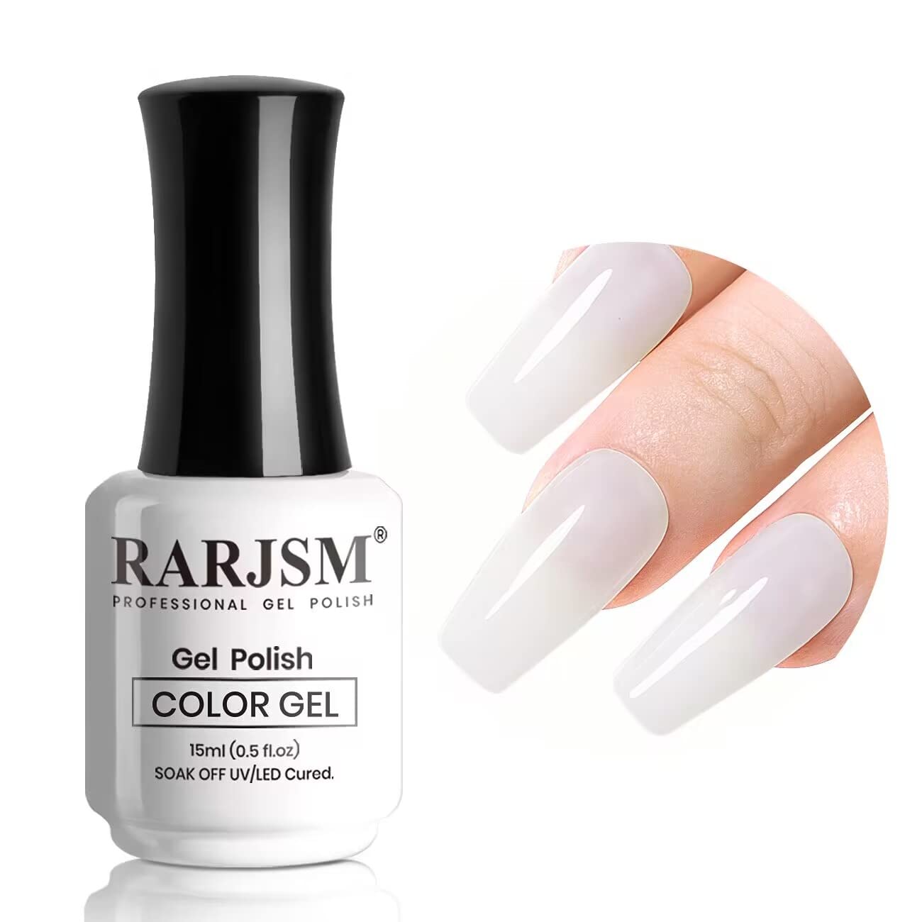 RARJSM Nude Gel Polish Sheer Rose Pink Gel Nail Polish Clear Pink French Manicure Nude Pink Jelly Nail GelPolish Varnish Curing Requires 1pcs 15ml LED UV Gel Soak Off for Home Salon Nail Art DIY : Beauty & Personal Care