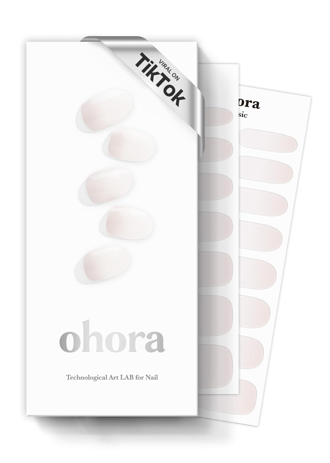 ohora Semi Cured Gel Nail Strips (N Dancing Flower) - White Works with Any UV/LED Lamps. Salon-Quality. Long Lasting. Easy to Apply & Remove - Includes 2 Prep Pads. Nail File & Wooden Stick : Beauty & Personal Care