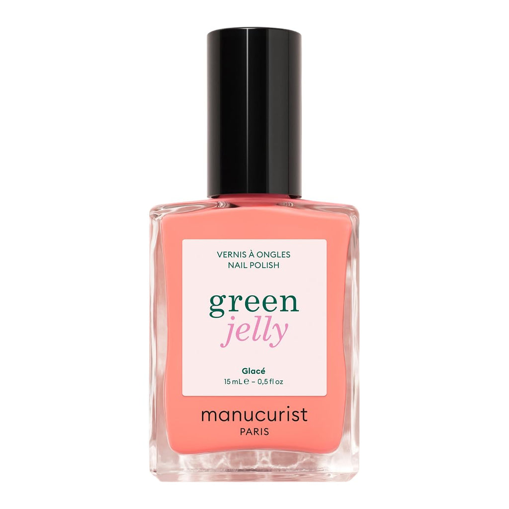 Manucurist - Pink Sorbet Green™ Jelly Nail Polish - Pink Sheer Nail Polish. Glossy Effect - 82.5% Natural Origin Ingredients - Vegan & Made in France - 0.5 fl oz : Beauty & Personal Care
