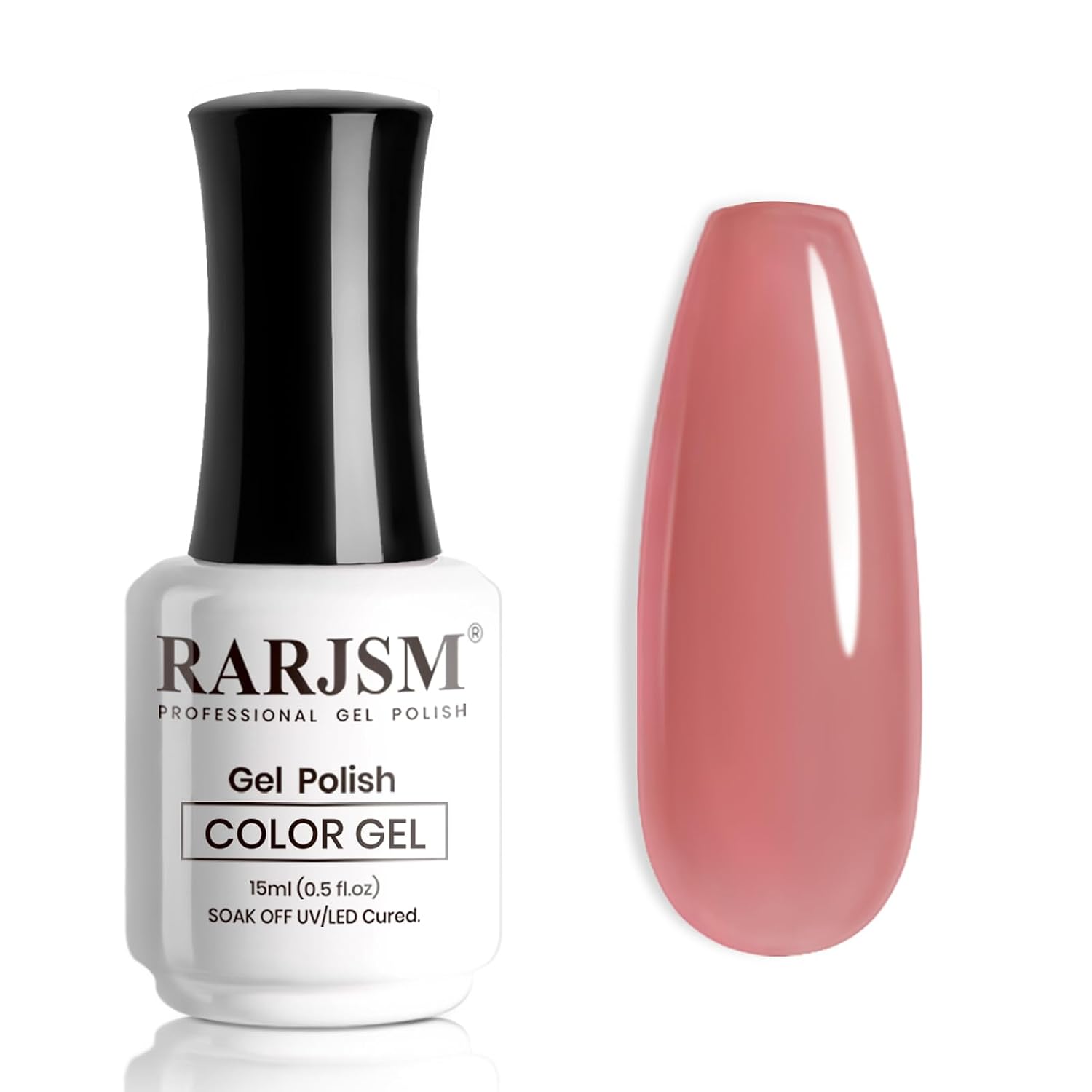 RARJSM Nude Gel Polish Sheer Rose Pink Gel Nail Polish Clear Pink French Manicure Nude Pink Jelly Nail GelPolish Varnish Curing Requires 1pcs 15ml LED UV Gel Soak Off for Home Salon Nail Art DIY : Beauty & Personal Care