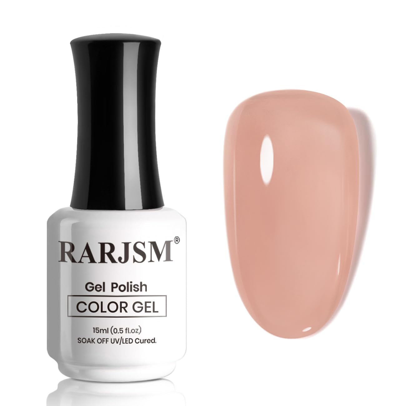 RARJSM Nude Gel Polish Sheer Rose Pink Gel Nail Polish Clear Pink French Manicure Nude Pink Jelly Nail GelPolish Varnish Curing Requires 1pcs 15ml LED UV Gel Soak Off for Home Salon Nail Art DIY : Beauty & Personal Care