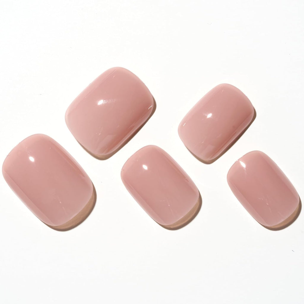 GLAMERMAID Nude Pink Short Press on Nails. Natural Extra Short Squoval Glue on Nails for Women. Coral Pink Square Jelly Soft Gel Fake Nails. Round Reusable Acrylic False Nails Manicure Kit for Women : Beauty & Personal Care