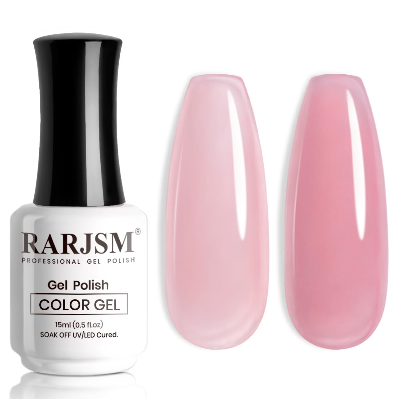RARJSM Nude Gel Polish Sheer Rose Pink Gel Nail Polish Clear Pink French Manicure Nude Pink Jelly Nail GelPolish Varnish Curing Requires 1pcs 15ml LED UV Gel Soak Off for Home Salon Nail Art DIY : Beauty & Personal Care