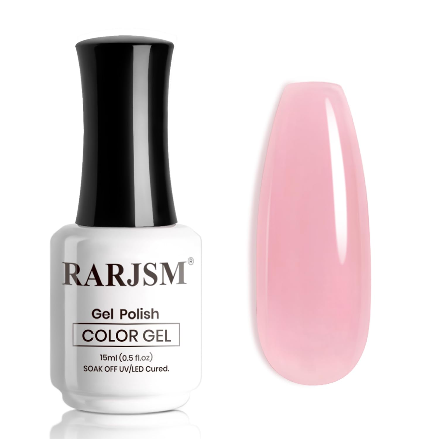 RARJSM Nude Gel Polish Sheer Rose Pink Gel Nail Polish Clear Pink French Manicure Nude Pink Jelly Nail GelPolish Varnish Curing Requires 1pcs 15ml LED UV Gel Soak Off for Home Salon Nail Art DIY : Beauty & Personal Care