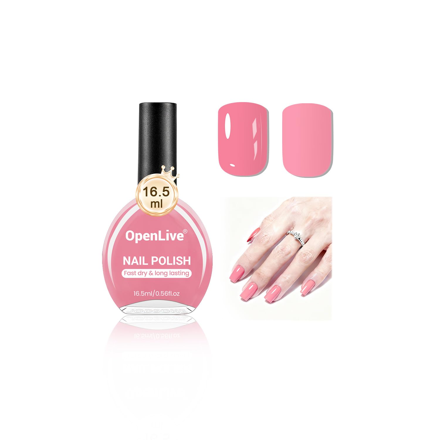 OpenLive 16.5ml Dark Red Nail Polish Large Volume Quick Dry Nail Polish. Long Lasting Shine. Fingernail Toenail Nail Art DIY Home Travel Nail Art Gift : Beauty & Personal Care
