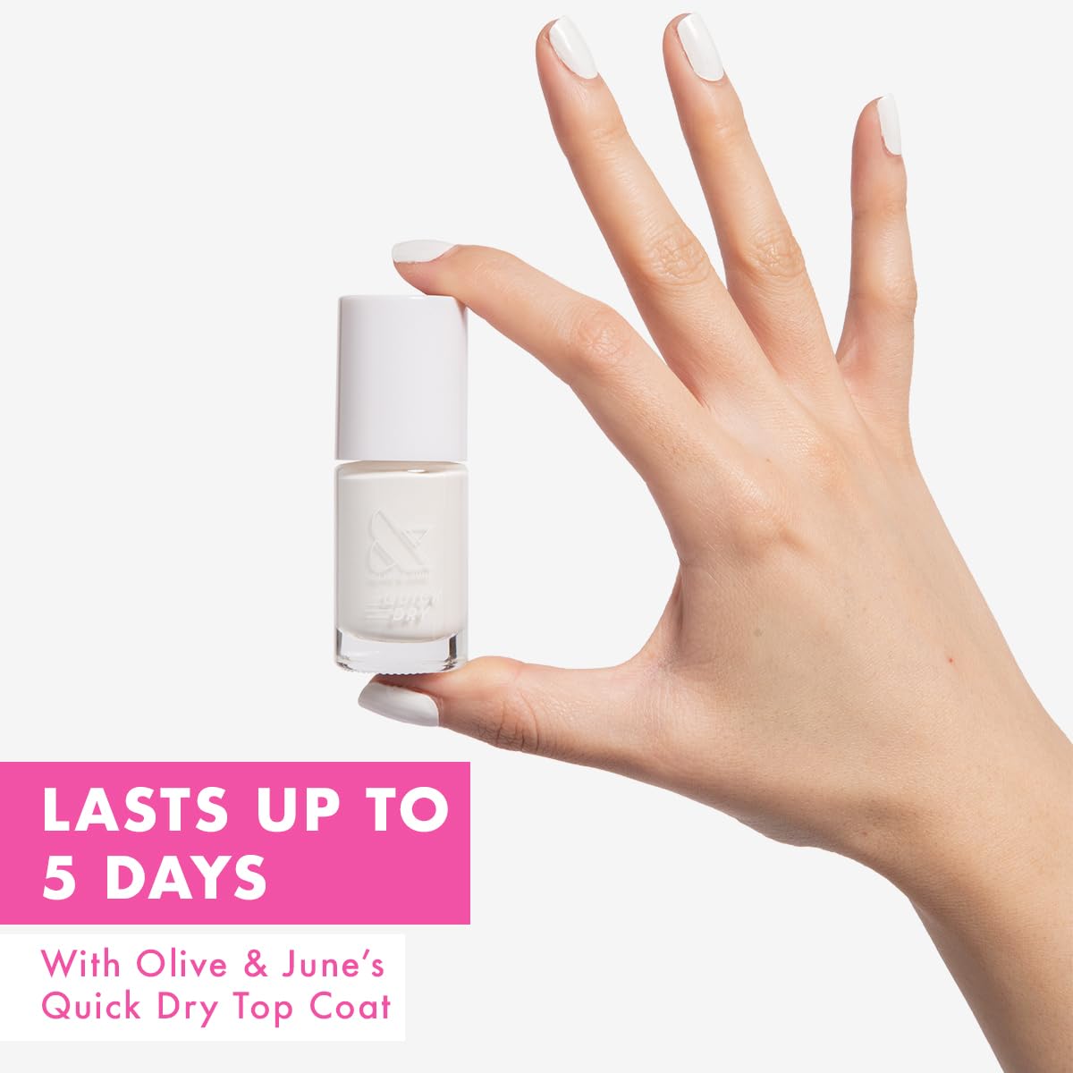 Olive & June Quick Dry Summer Nail Polish | Instant Fast-Drying Smudgeproof | 15-free Vegan Cruelty-Free | Lasts up to 5 Days | Salon-Quality Manicure Pedicure at Home | Swan Opaque White : Beauty & Personal Care