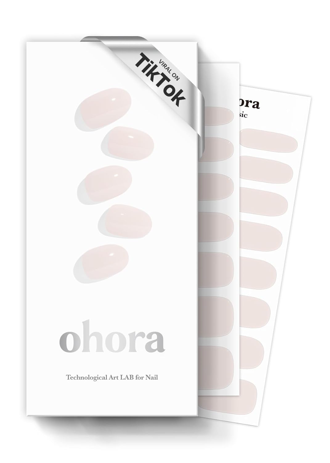 ohora Semi Cured Gel Nail Strips (N Cream Light) - Nude. Solid. Works with Any UV/LED Lamps. Salon-Quality. Long Lasting. Easy to Apply & Remove - Includes 2 Prep Pads. Nail File & Wooden Stick : Beauty & Personal Care