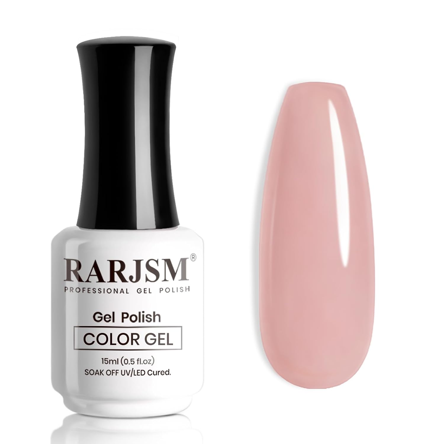 RARJSM Nude Gel Polish Sheer Rose Pink Gel Nail Polish Clear Pink French Manicure Nude Pink Jelly Nail GelPolish Varnish Curing Requires 1pcs 15ml LED UV Gel Soak Off for Home Salon Nail Art DIY : Beauty & Personal Care