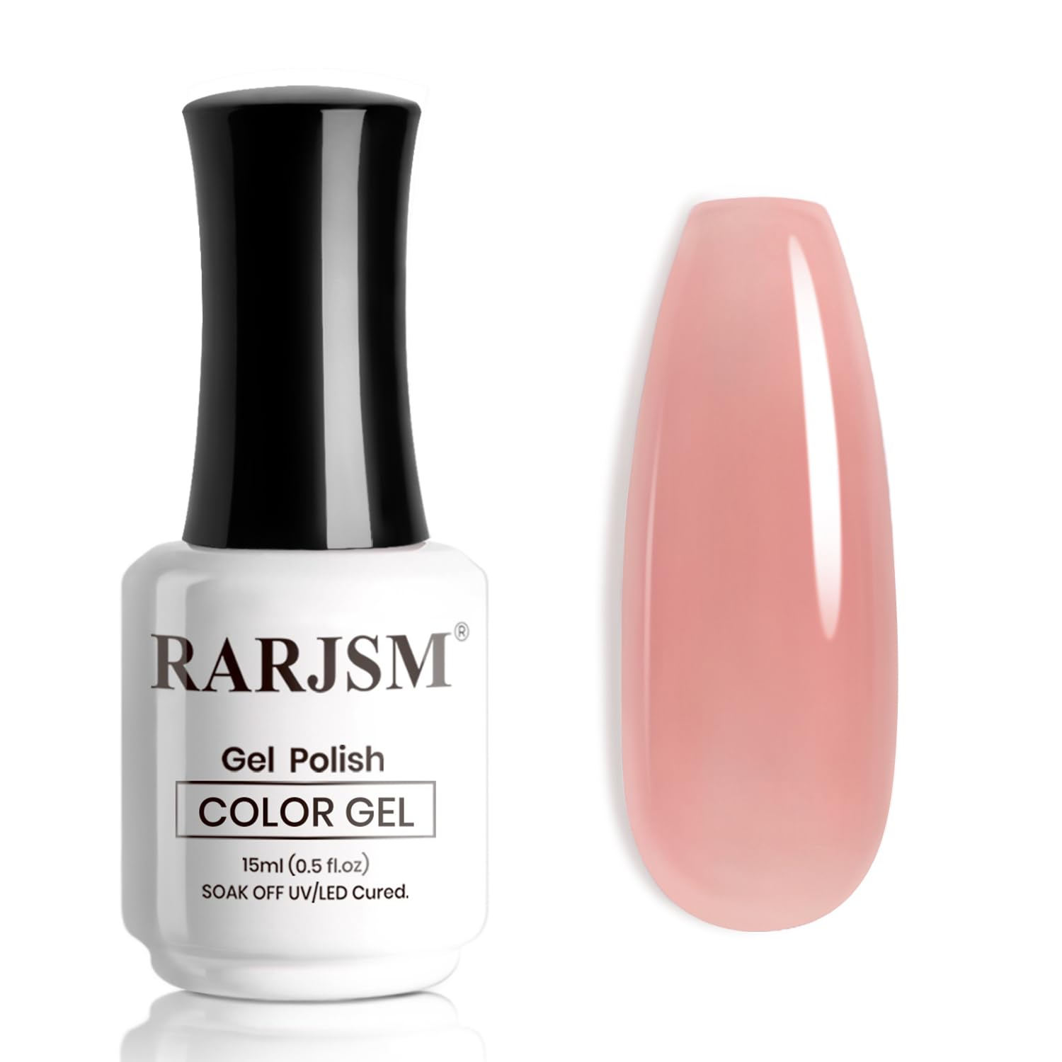 RARJSM Nude Gel Polish Sheer Rose Pink Gel Nail Polish Clear Pink French Manicure Nude Pink Jelly Nail GelPolish Varnish Curing Requires 1pcs 15ml LED UV Gel Soak Off for Home Salon Nail Art DIY : Beauty & Personal Care