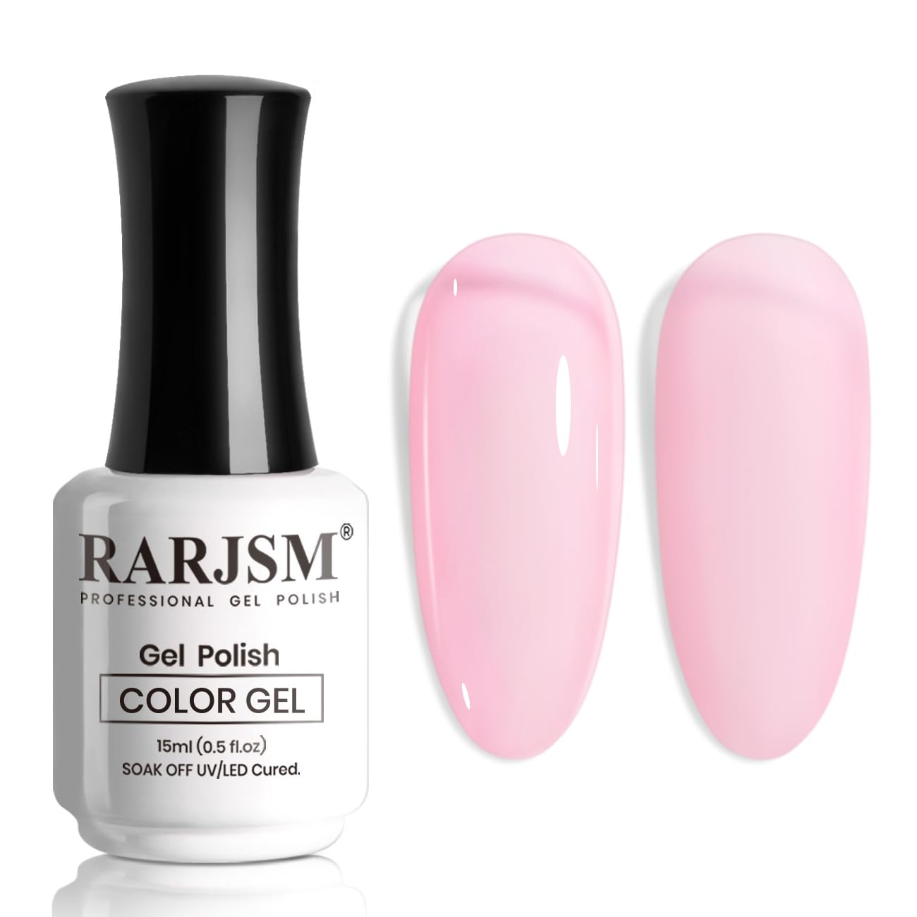 RARJSM Nude Gel Polish Sheer Rose Pink Gel Nail Polish Clear Pink French Manicure Nude Pink Jelly Nail GelPolish Varnish Curing Requires 1pcs 15ml LED UV Gel Soak Off for Home Salon Nail Art DIY : Beauty & Personal Care