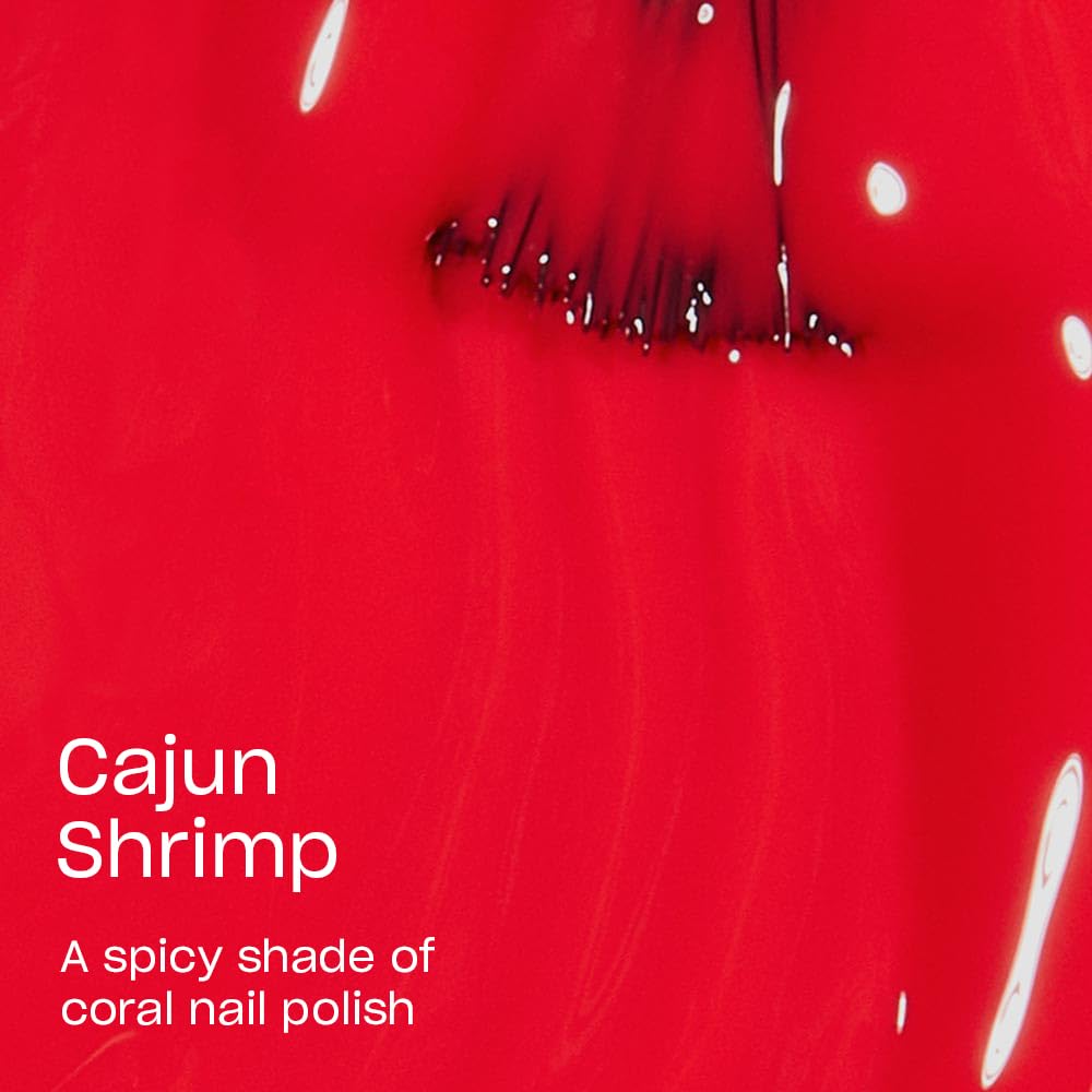 OPI Nail Lacquer Cajun Shrimp | Opaque Bright Orange Crème Chip Resistant Nail Polish | Fast Drying. Streak Free
