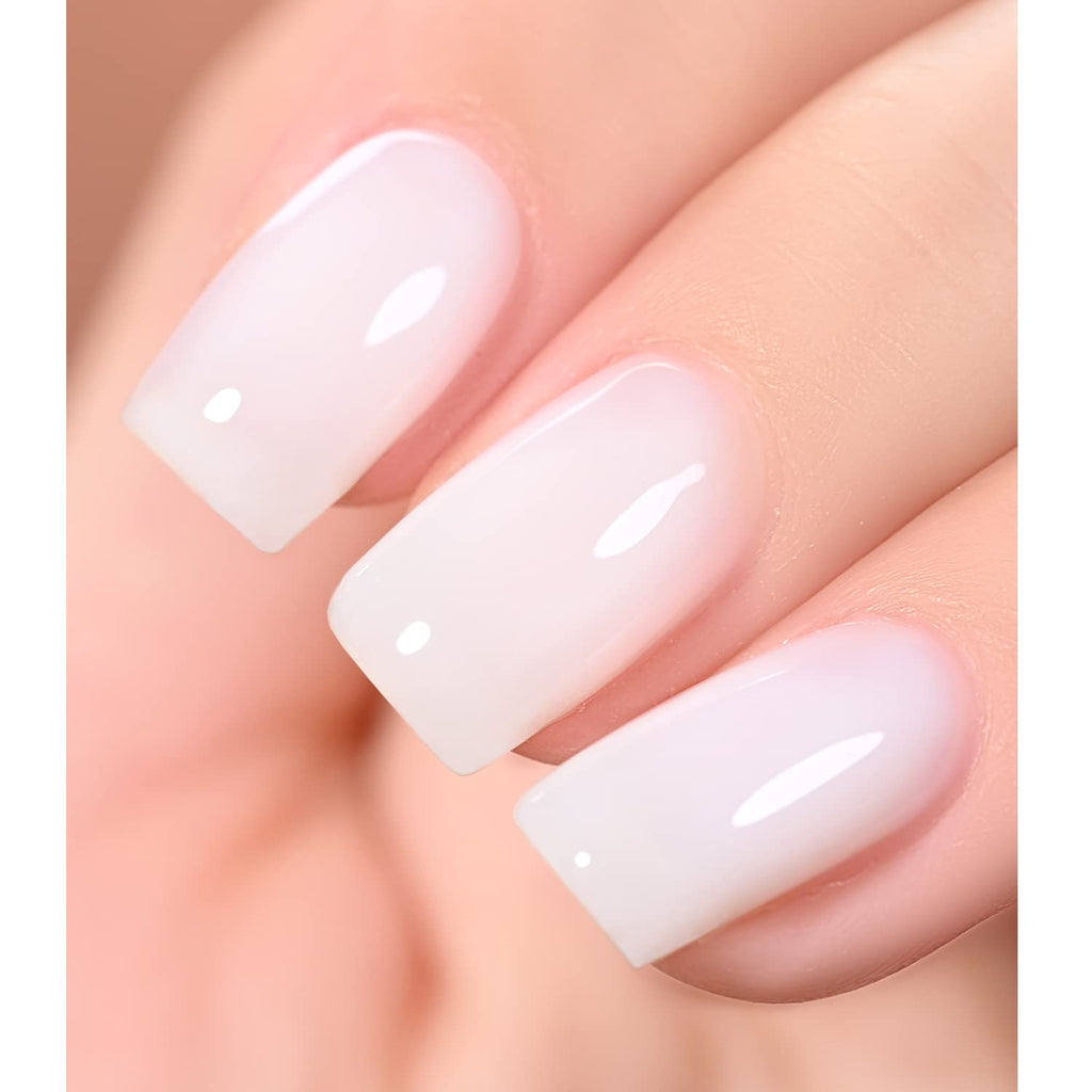 GAOY Milky White Jelly Nude Gel Nail Polish Set. 6 Transparent Colors Sheer Pink Orange Soak Off UV Light Cure Gel Polish Kit for Salon and Nail Art DIY at Home : Beauty & Personal Care