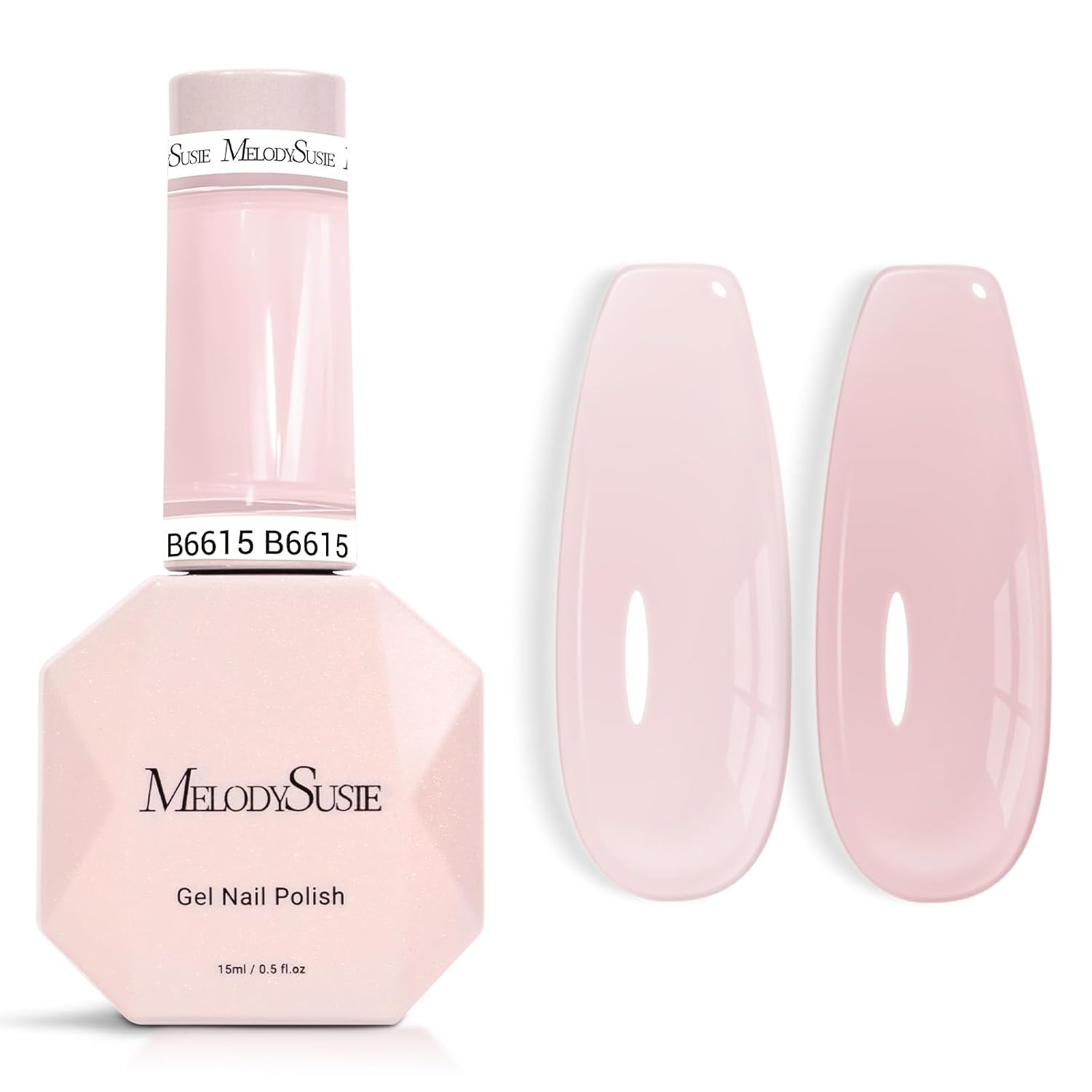 MelodySusie Jeweliver Nude Gel Nail Polish. 0.5Fl.oz Milky Gel Polish Pastel Color Soak Off UV LED Light Cure Gift for Women Manicure Nail Art DIY at Home JM08 : Beauty & Personal Care
