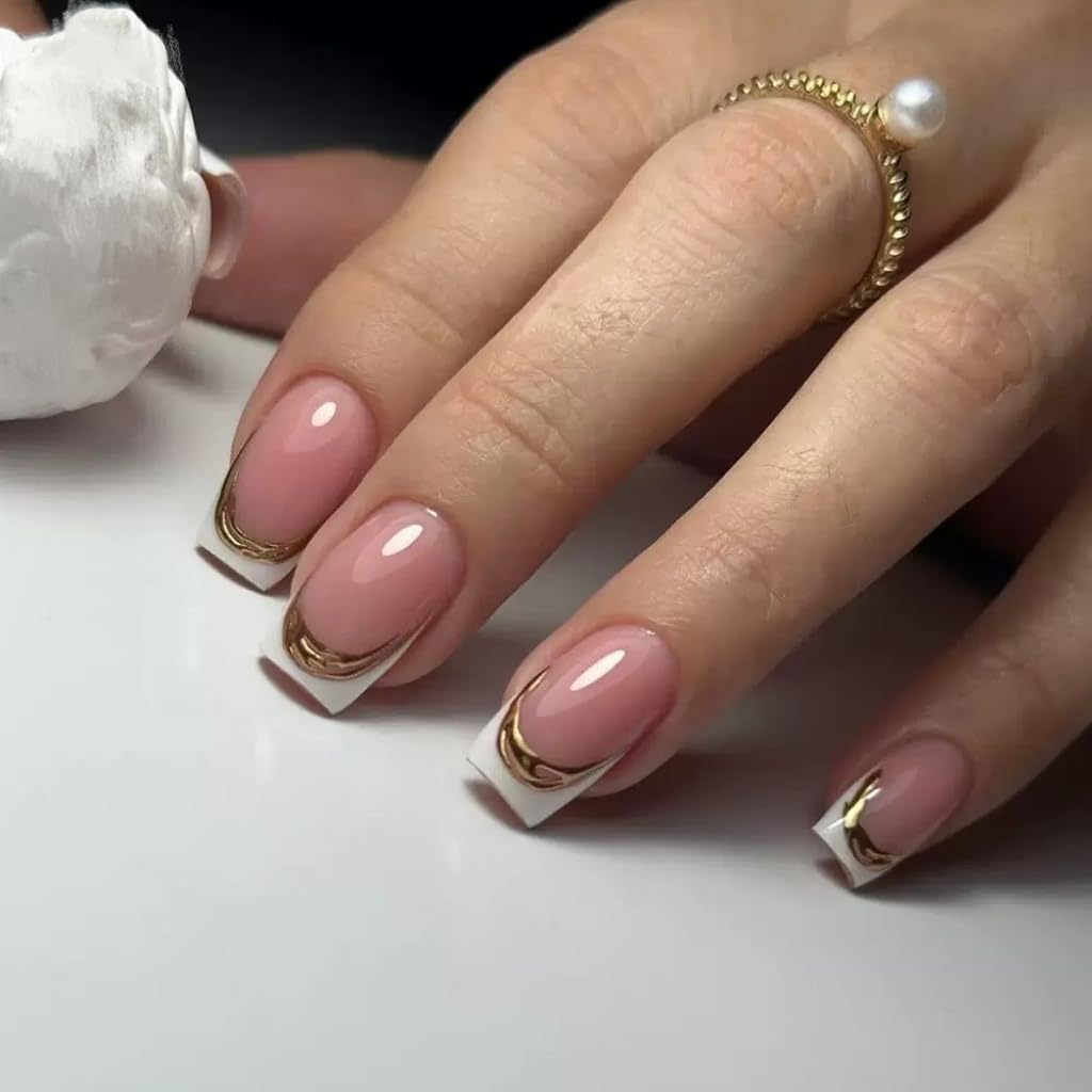CTTHNBD Medium Press on Nails Coffin - Black French Tip Fake Nails with Bow Charms Design - Heart False Nails Press ons - for Women 24 Pcs : Beauty & Personal Care