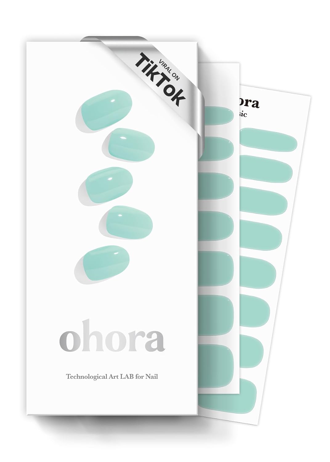 ohora Semi Cured Gel Nail Strips (N Cream Window) - Green. Solid. Works with Any UV/LED Lamps. Salon-Quality. Long Lasting. Easy to Apply & Remove - Includes 2 Prep Pads. Nail File & Wooden Stick : Beauty & Personal Care