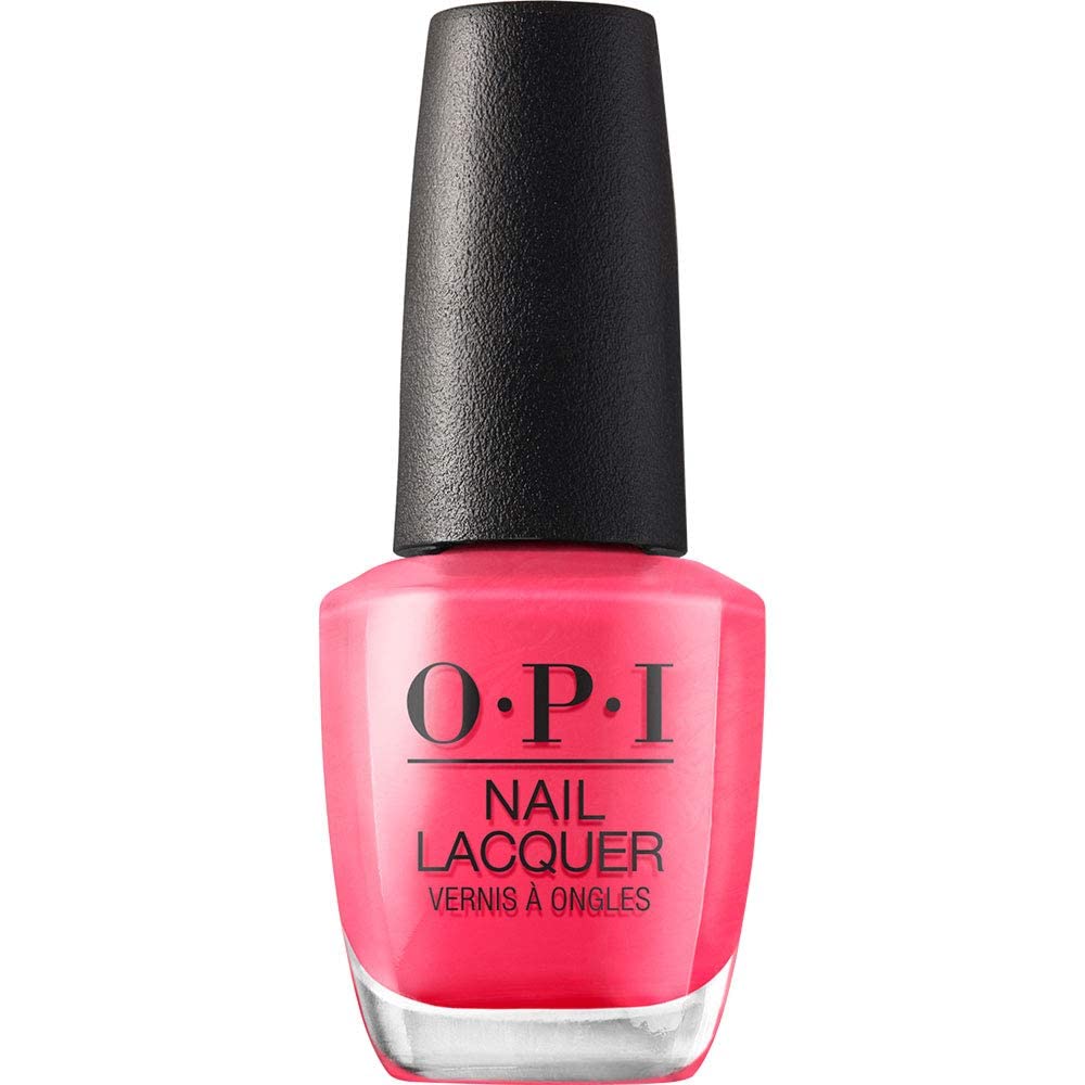 OPI Nail Lacquer Strawberry Margarita | Opaque Bright Pink Crème Chip Resistant Nail Polish | Fast Drying. Streak Free