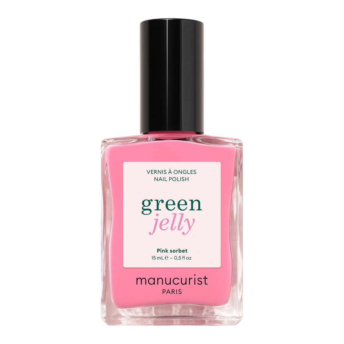 Manucurist - Pink Sorbet Green™ Jelly Nail Polish - Pink Sheer Nail Polish. Glossy Effect - 82.5% Natural Origin Ingredients - Vegan & Made in France - 0.5 fl oz : Beauty & Personal Care