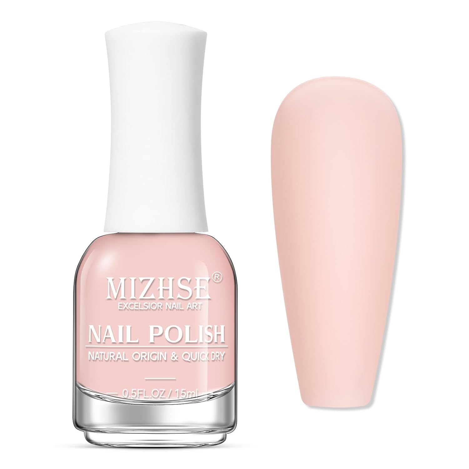 MIZHSE Quick Dry Nail Polish. Hot Pink Nail Polish Non Gel Air Drying Fast. 15ml Glossy Finish Regular Rose Red Nail Lacquer Full Coverage Nail Art Manicure DIY Home : Beauty & Personal Care