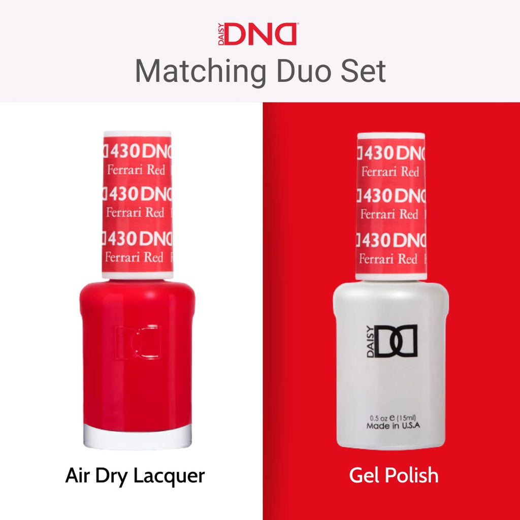DND Gel Polish Set - 1 each of Red Gel Polish and Red Nail Polish. 430 Ferrari Red. 0.5 Fl Oz : Beauty & Personal Care