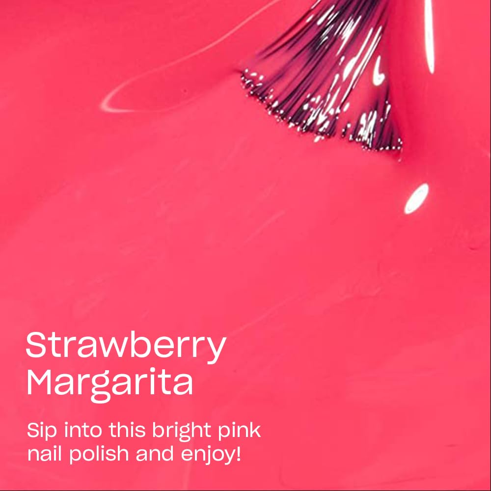 OPI Nail Lacquer Strawberry Margarita | Opaque Bright Pink Crème Chip Resistant Nail Polish | Fast Drying. Streak Free