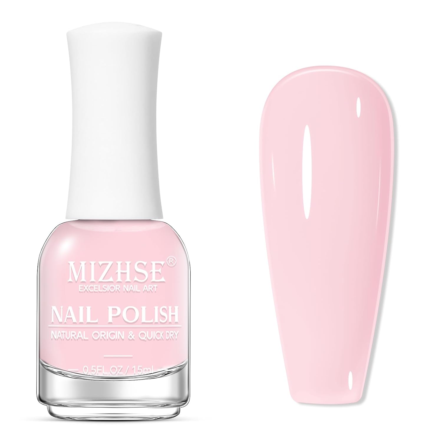 MIZHSE Quick Dry Nail Polish. Hot Pink Nail Polish Non Gel Air Drying Fast. 15ml Glossy Finish Regular Rose Red Nail Lacquer Full Coverage Nail Art Manicure DIY Home : Beauty & Personal Care