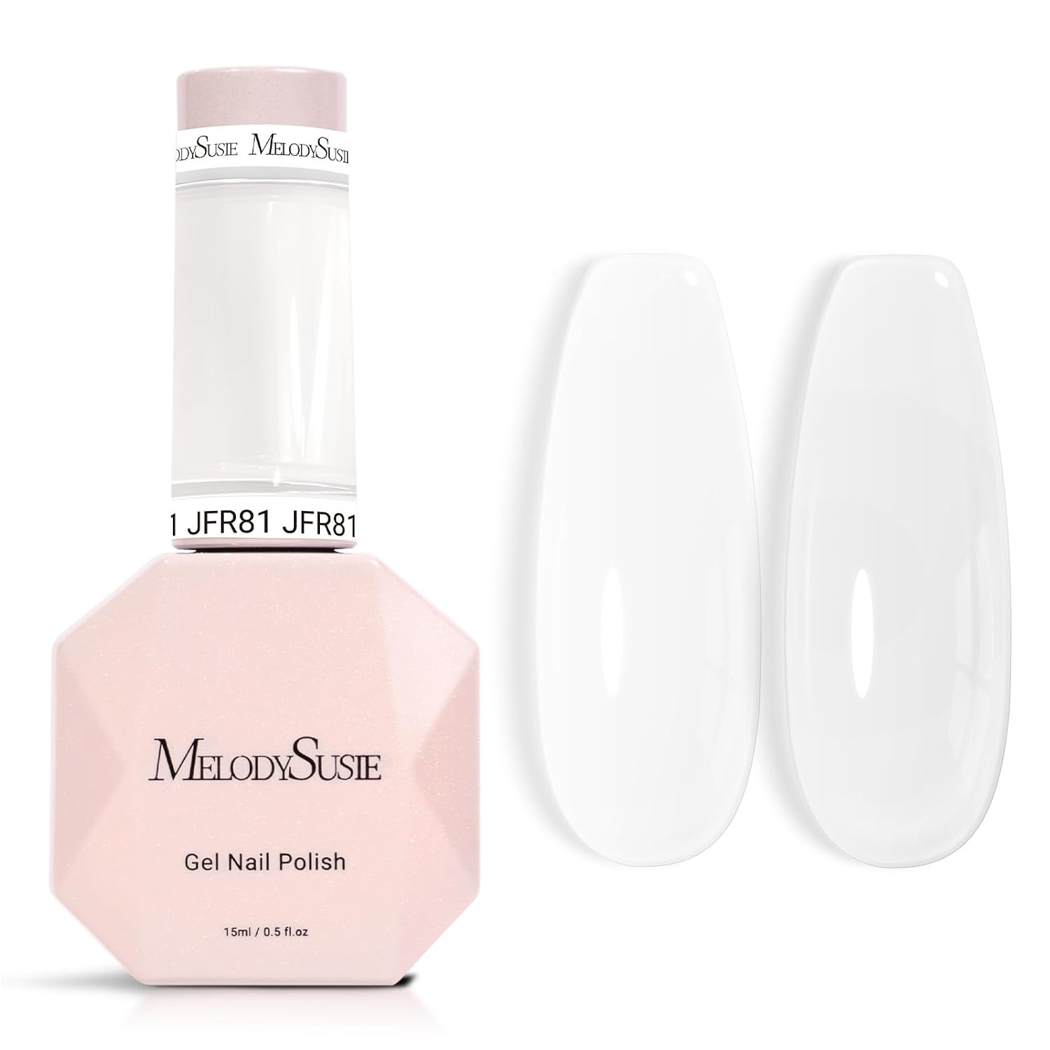 MelodySusie Jeweliver Nude Gel Nail Polish. 0.5Fl.oz Milky Gel Polish Pastel Color Soak Off UV LED Light Cure Gift for Women Manicure Nail Art DIY at Home JM08 : Beauty & Personal Care