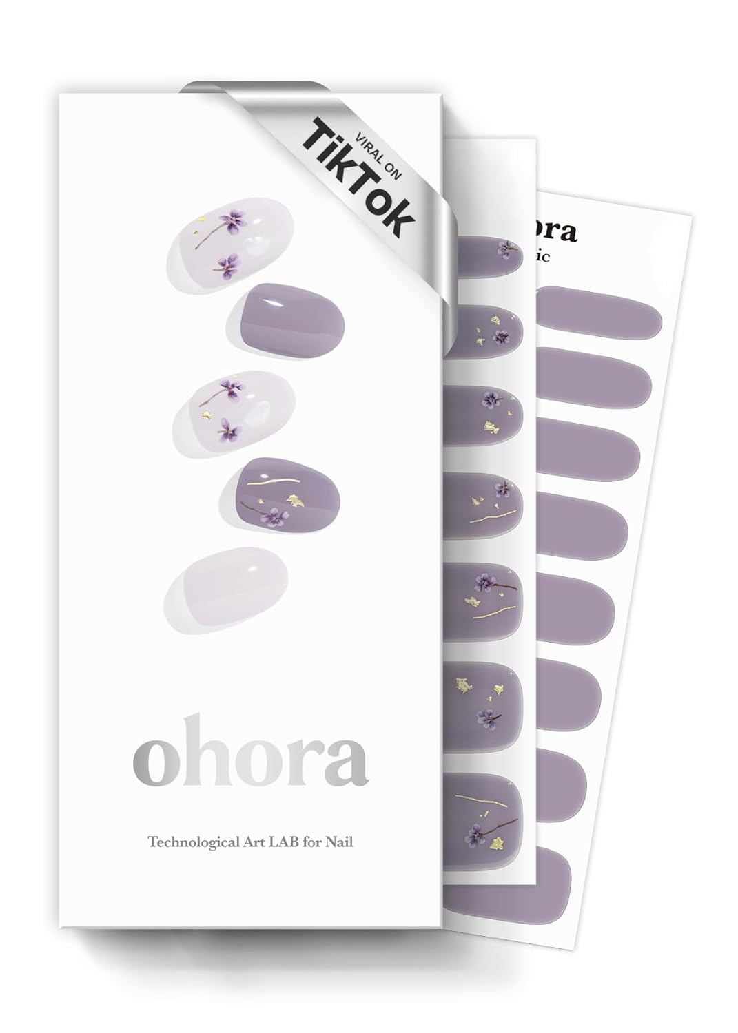 ohora Semi Cured Gel Nail Strips (N Dancing Flower) - White Works with Any UV/LED Lamps. Salon-Quality. Long Lasting. Easy to Apply & Remove - Includes 2 Prep Pads. Nail File & Wooden Stick : Beauty & Personal Care