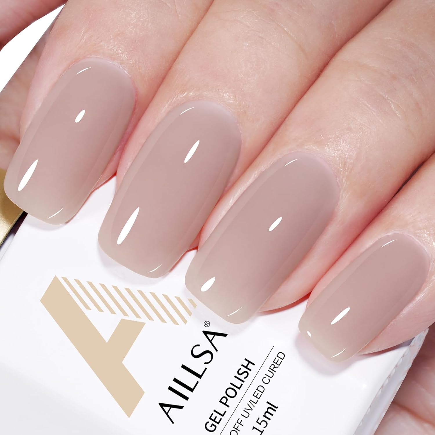 AILLSA Milky Pink Nude Gel Nail Polish. 15ml Translucent Soak Off UV LED Light Cure Gel Polish. Long Lasting for French Nail Art Salon DIY Manicure at Home : Beauty & Personal Care