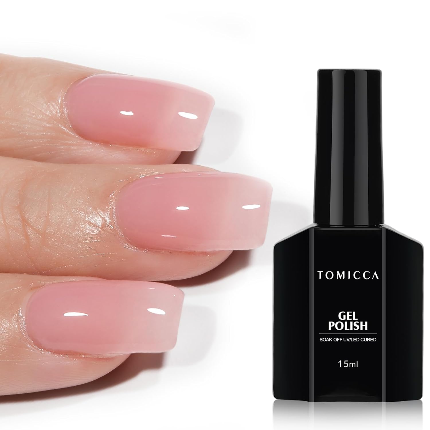 TOMICCA Nude Gel Nail Polish.15ml Light Nude Gel Polish.Soak Off Uv Led Cure Needed .Color Long Lasting Translucent Nail Art Manicure French Salon Diy Design Gifts For Woman : Beauty & Personal Care