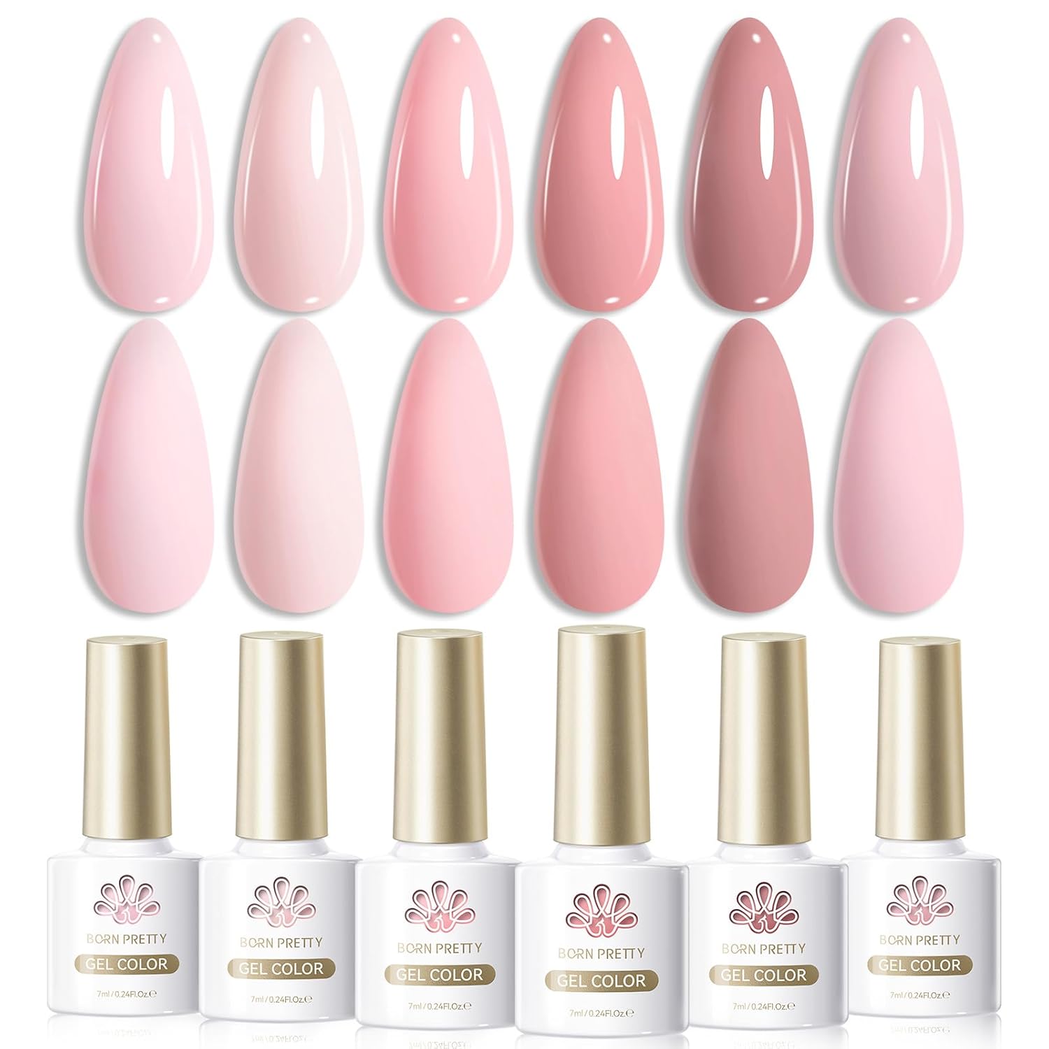 Born Pretty Pastel Gel Nail Polish Set Spring Summer Gel Polish Macaron Candy Sweet Color Gel Polish Easter Soft Pink Yellow Purple Blue Green Colors Collection Nail Art Gift Box 7ML 6PCS : Beauty & Personal Care