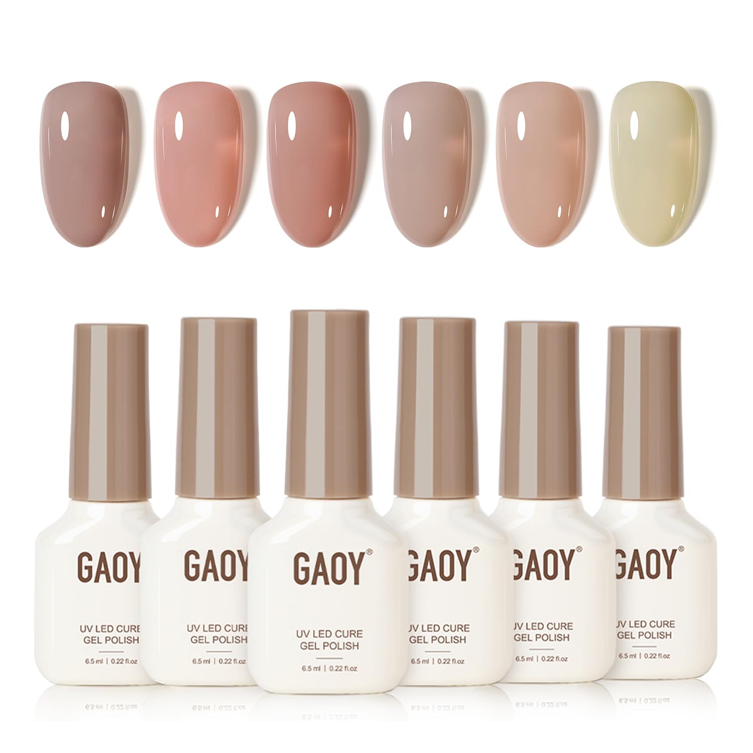GAOY Rose Garden Jelly Gel Nail Polish of 6 Transparent Nude Red Pink Brown Colors Sheer Gel Polish Kit for Salon Manicure and Nail Art DIY at Home : Beauty & Personal Care