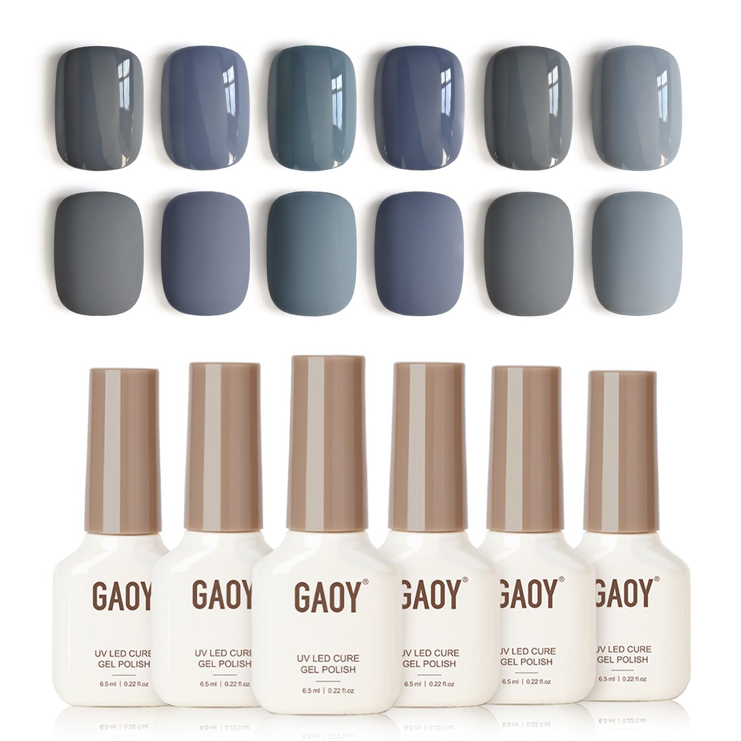GAOY Nude Brown Gel Nail Polish Set. 6 Colors Beige Chocolate Caramel. UV Cure Gel for DIY Manicure at Home : Beauty & Personal Care