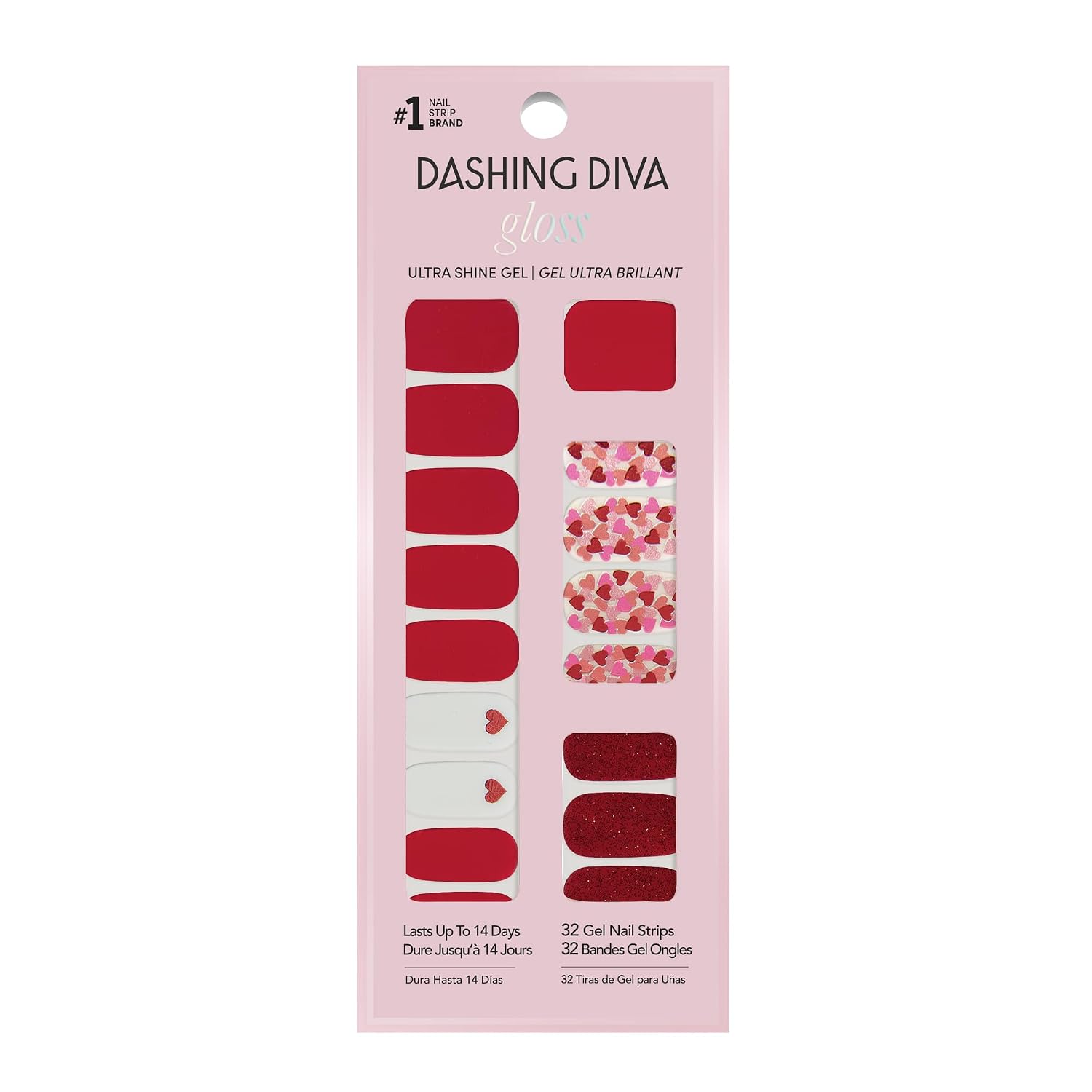 Dashing Diva Gloss Nail Strips - Crystal Clear - UV Free. Chip Resistant. Long Lasting Gel Stickers - Contains 32 Wraps. 1 Prep Pad. 1 File : Beauty & Personal Care