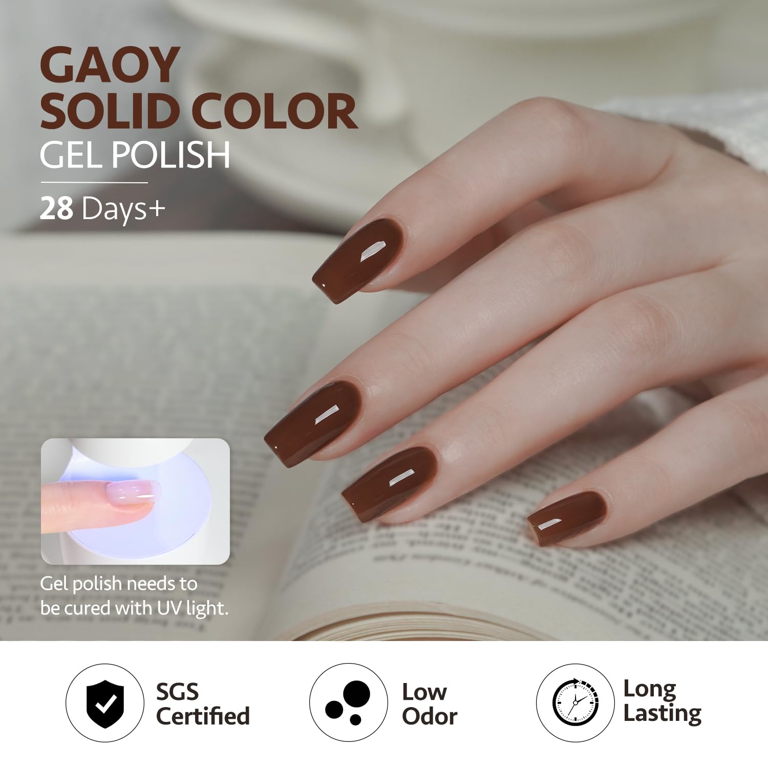 GAOY Nude Brown Gel Nail Polish Set. 6 Colors Beige Chocolate Caramel. UV Cure Gel for DIY Manicure at Home : Beauty & Personal Care