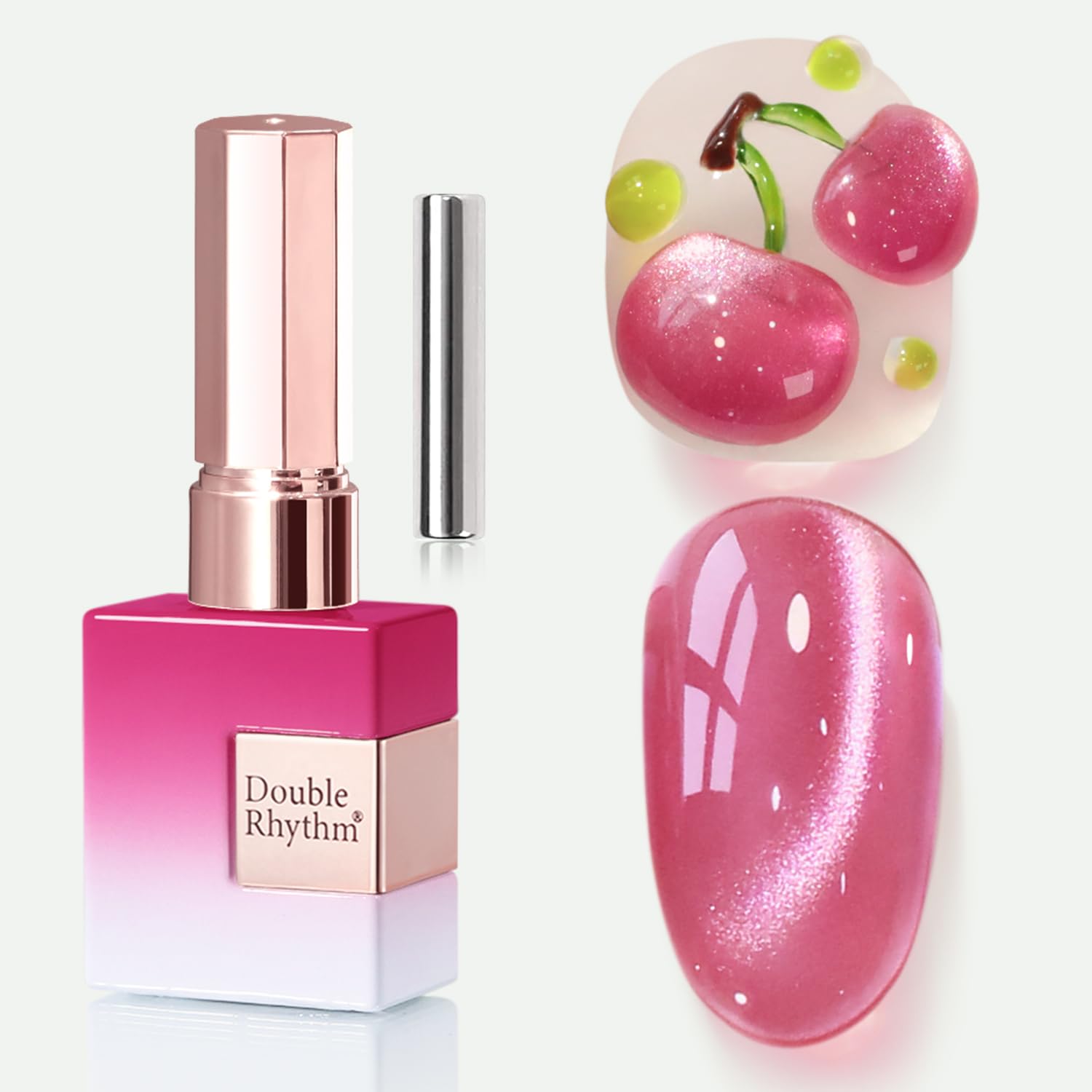 Double Rhythm 0.5 OZ Cat Eye Gel Polish with Magnet 15ML Holographic Glitter Shimmer Translucent Jelly Color Magnetic Polish Salon DIY at Home (Silver-MC1019) : Beauty & Personal Care