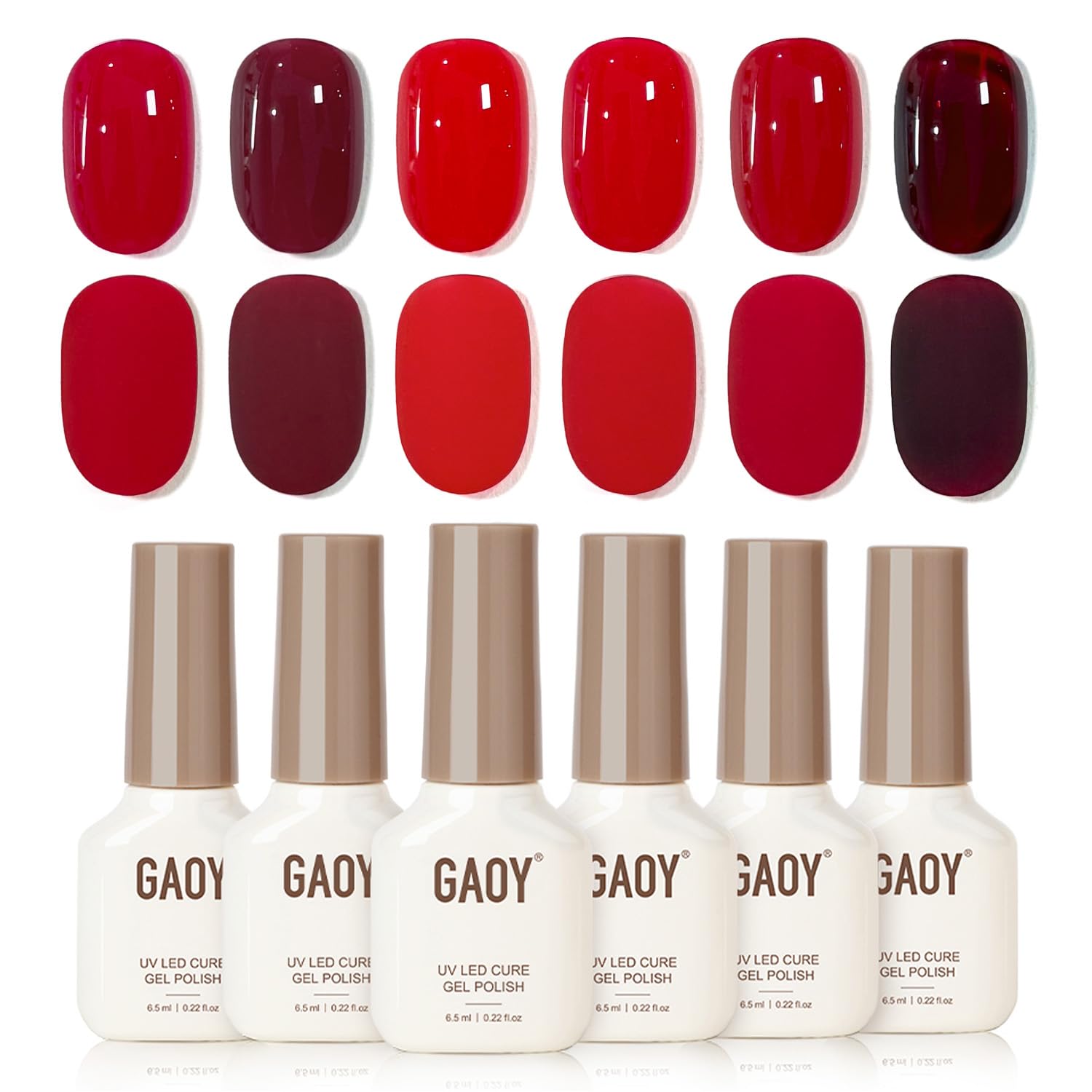 GAOY Rose Garden Jelly Gel Nail Polish of 6 Transparent Nude Red Pink Brown Colors Sheer Gel Polish Kit for Salon Manicure and Nail Art DIY at Home : Beauty & Personal Care