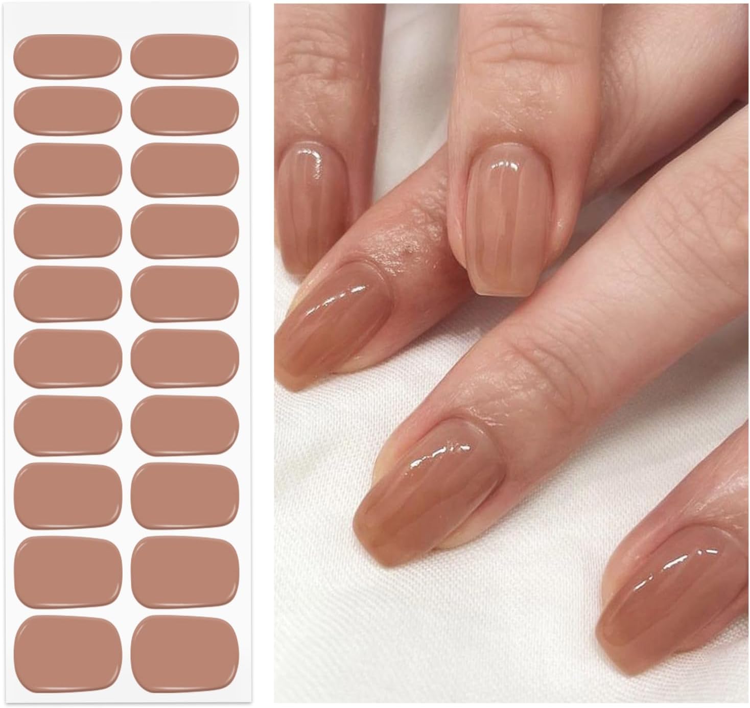 OAUEE Semi Cured Gel Nail Strips | Gel Nail Stickers with UV Light Required | Salon Quality. Easy Application and Removal(Pink Ombre) : Beauty & Personal Care