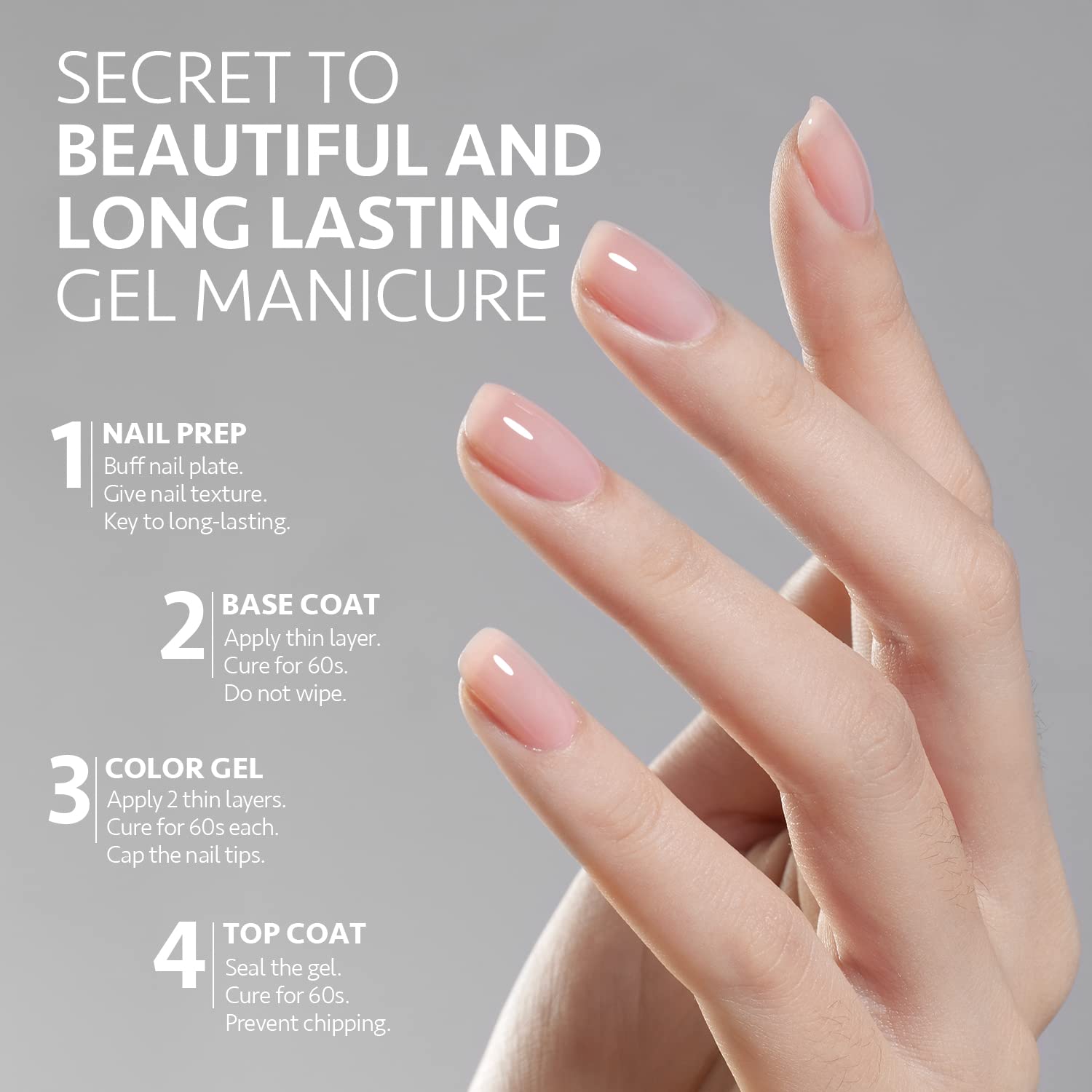 GAOY 16ml 2 Pcs Glassy Gel Top Coat and Base Coat Set.No Wipe Foundation Combination for UV Light Cure Nail Polish : Beauty & Personal Care