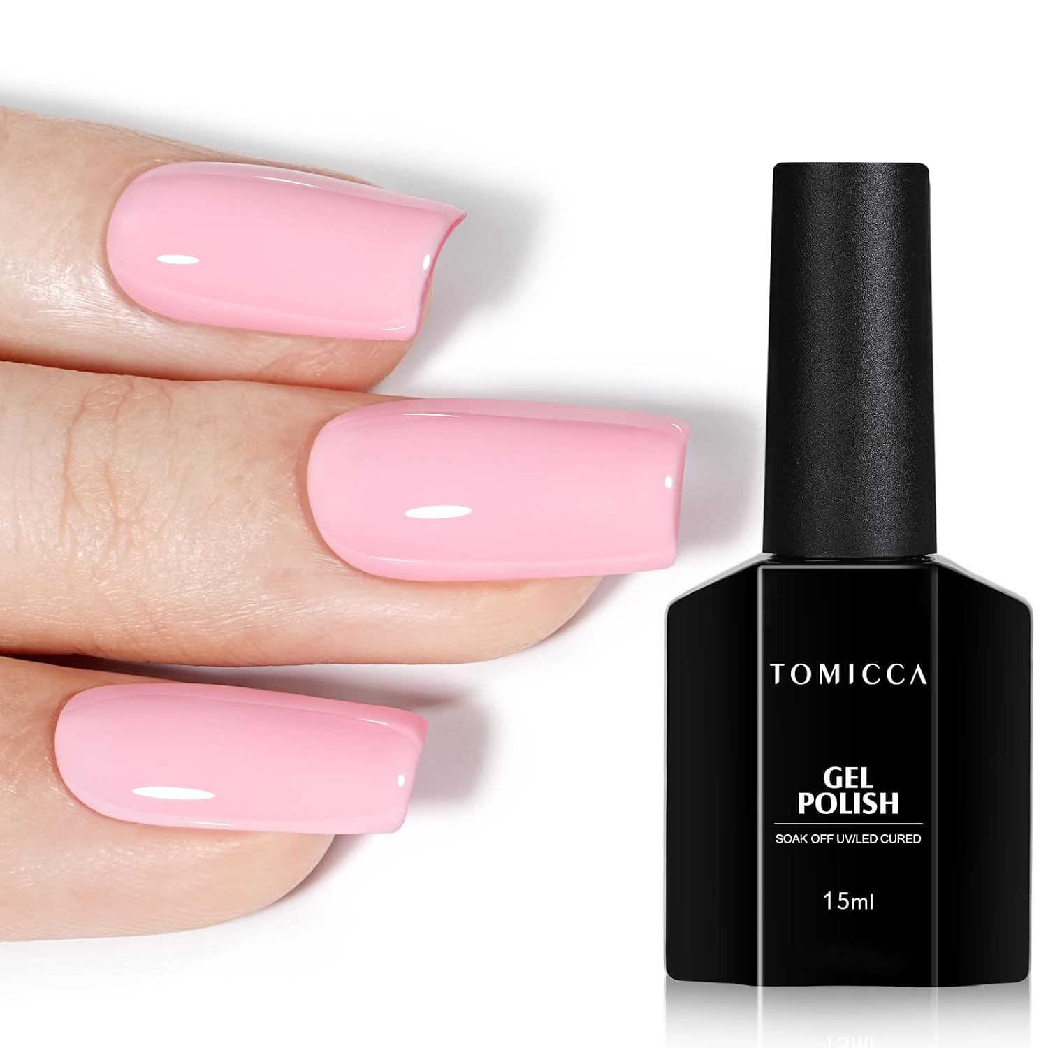 TOMICCA Nude Gel Nail Polish.15ml Light Nude Gel Polish.Soak Off Uv Led Cure Needed .Color Long Lasting Translucent Nail Art Manicure French Salon Diy Design Gifts For Woman : Beauty & Personal Care